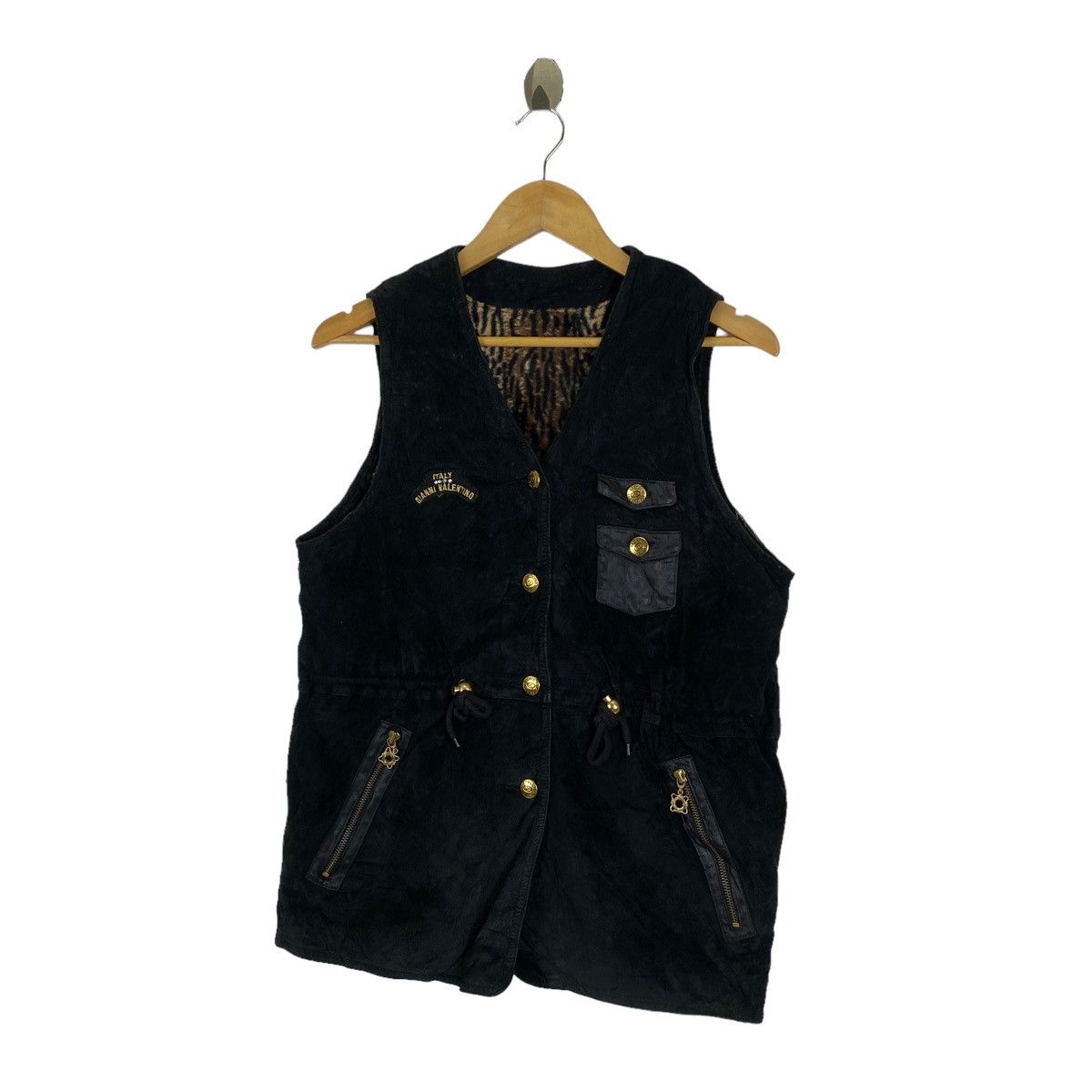 Gianni Valentino × Vintage Vintage GIANNI VALENTINO Suede Leather Vest Jacket Size S / US 4 / IT 40 - 4 Thumbnail
