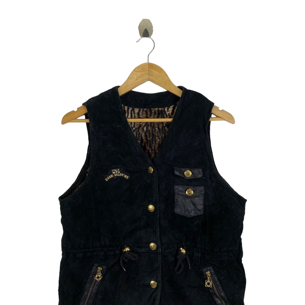 Gianni Valentino × Vintage Vintage GIANNI VALENTINO Suede Leather Vest Jacket Size S / US 4 / IT 40 - 5 Thumbnail
