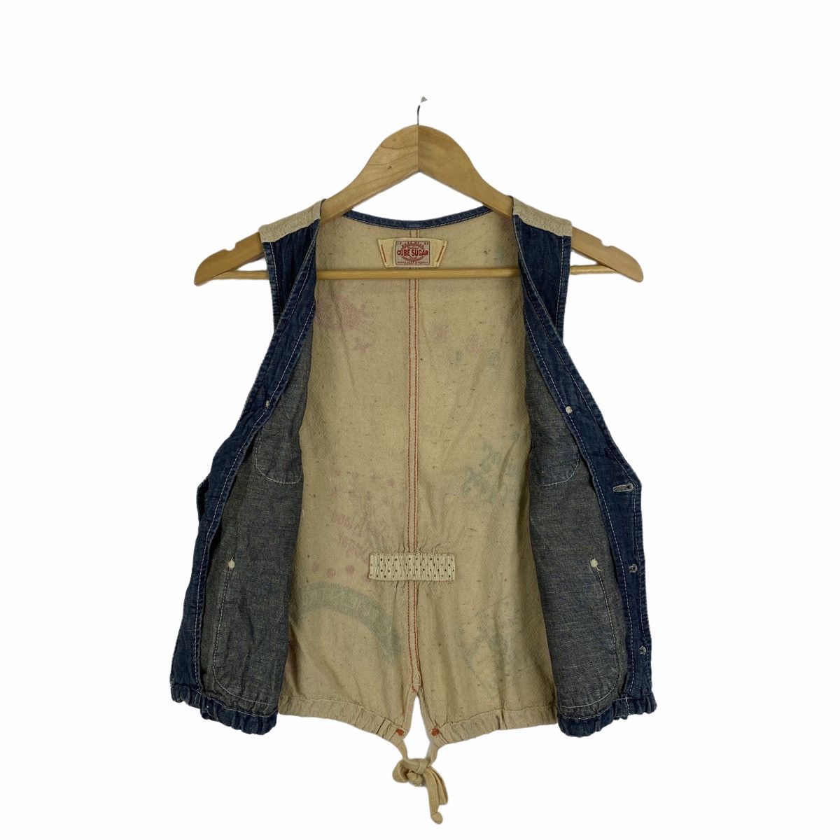 Japanese Brand × Vintage Vintage CUBE SUGAR Workwear Design Sleeveless Vest Jacket Size US S / EU 44-46 / 1 - 3 Thumbnail