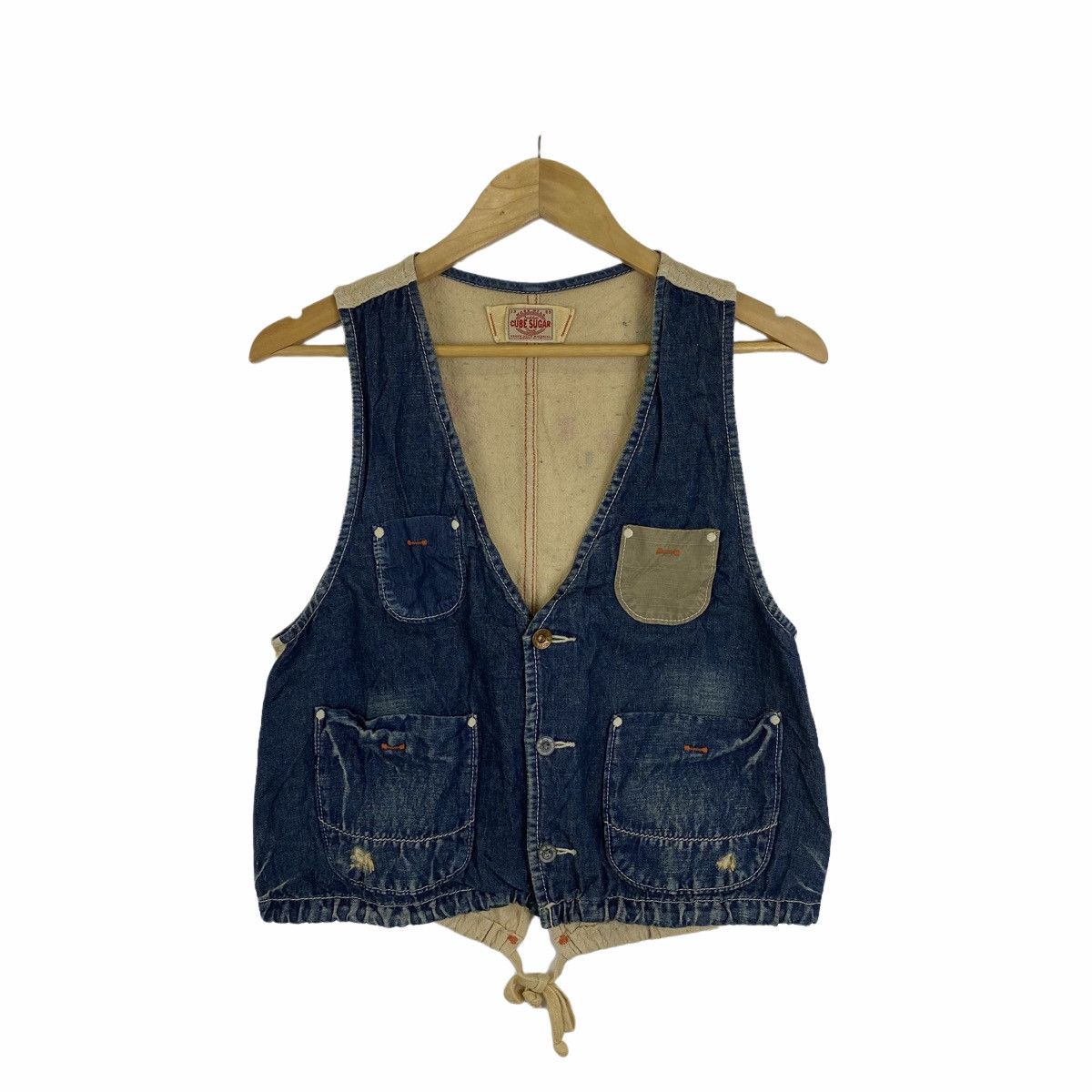 Vintage CUBE SUGAR Workwear Design Sleeveless Vest Jacket