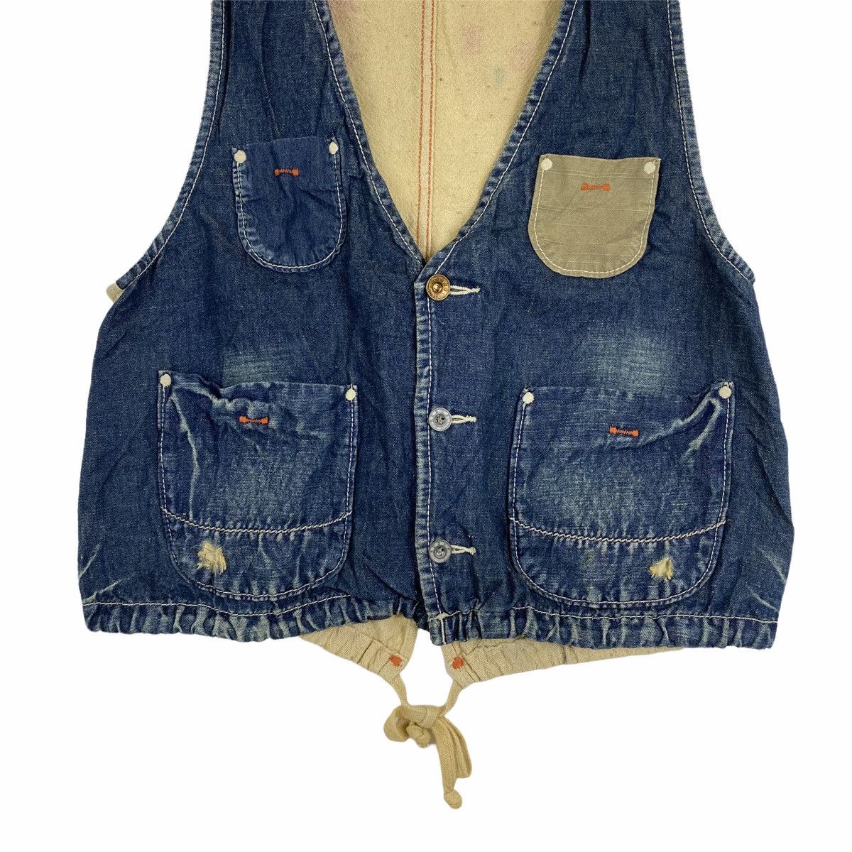 Japanese Brand × Vintage Vintage CUBE SUGAR Workwear Design Sleeveless Vest Jacket Size US S / EU 44-46 / 1 - 6 Thumbnail