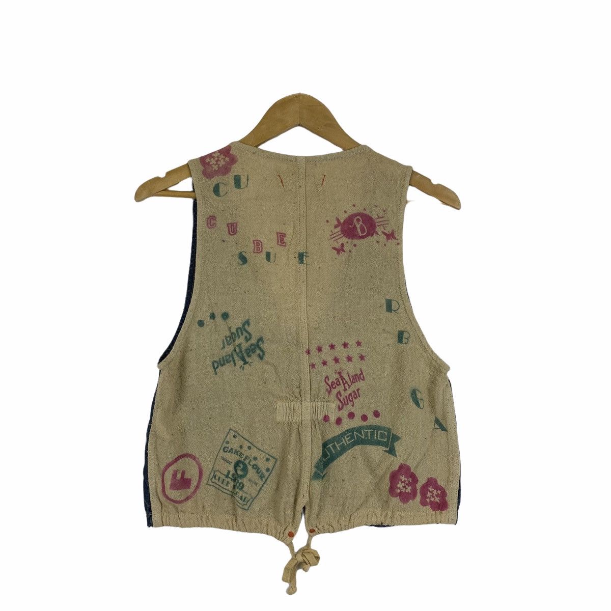 Japanese Brand × Vintage Vintage CUBE SUGAR Workwear Design Sleeveless Vest Jacket Size US S / EU 44-46 / 1 - 2 Thumbnail