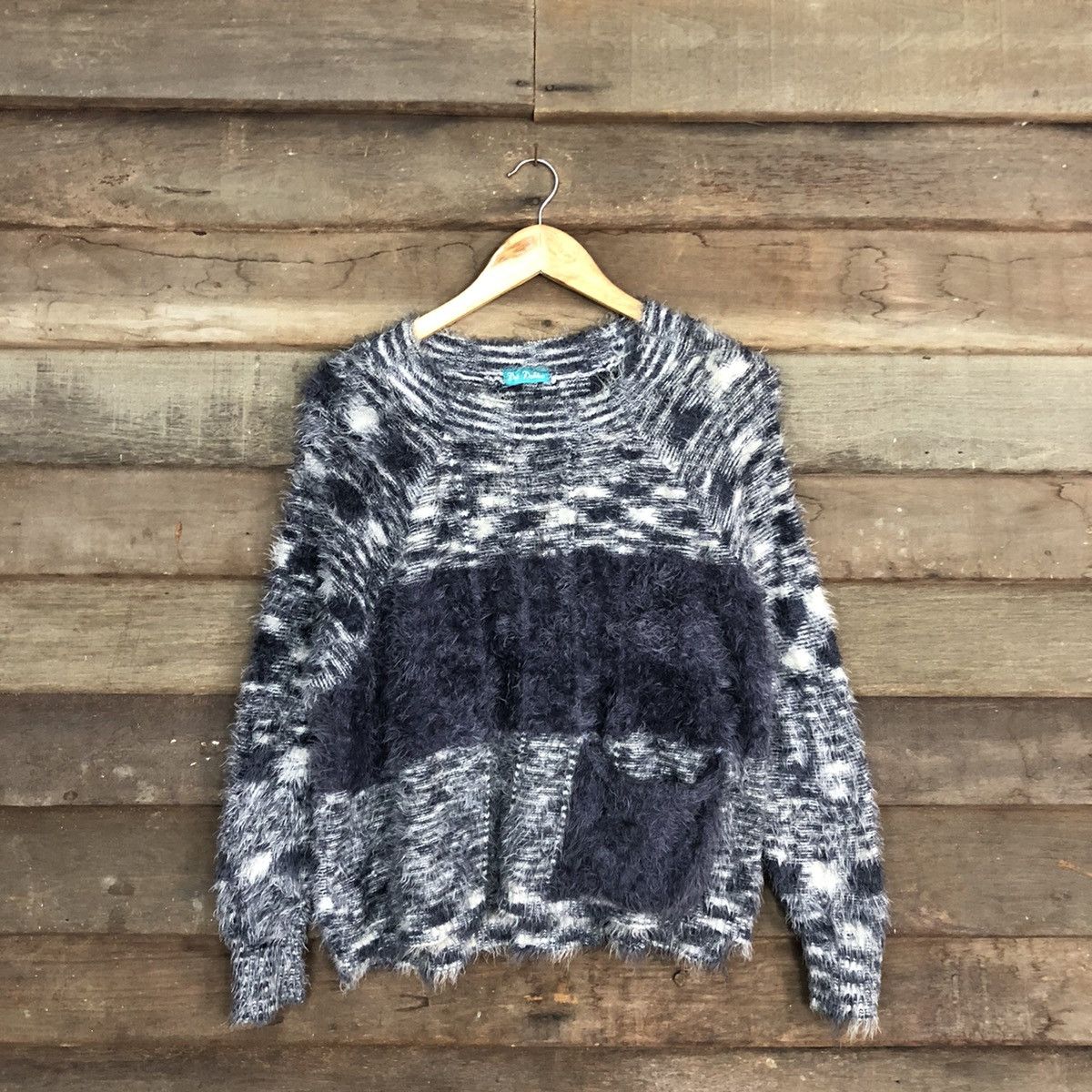 Homespun Knitwear × Japanese Brand Del Dahlia Grey Mohair Shag Shaggy fur Knitwear #c1039 Size M / US 6-8 / IT 42-44 - 3 Thumbnail