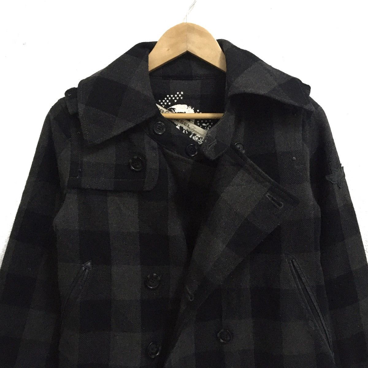 Diesel DIESEL Casual Sportswear Tartan Design Wool Peacoat Jacket Size US S / EU 44-46 / 1 - 4 Thumbnail