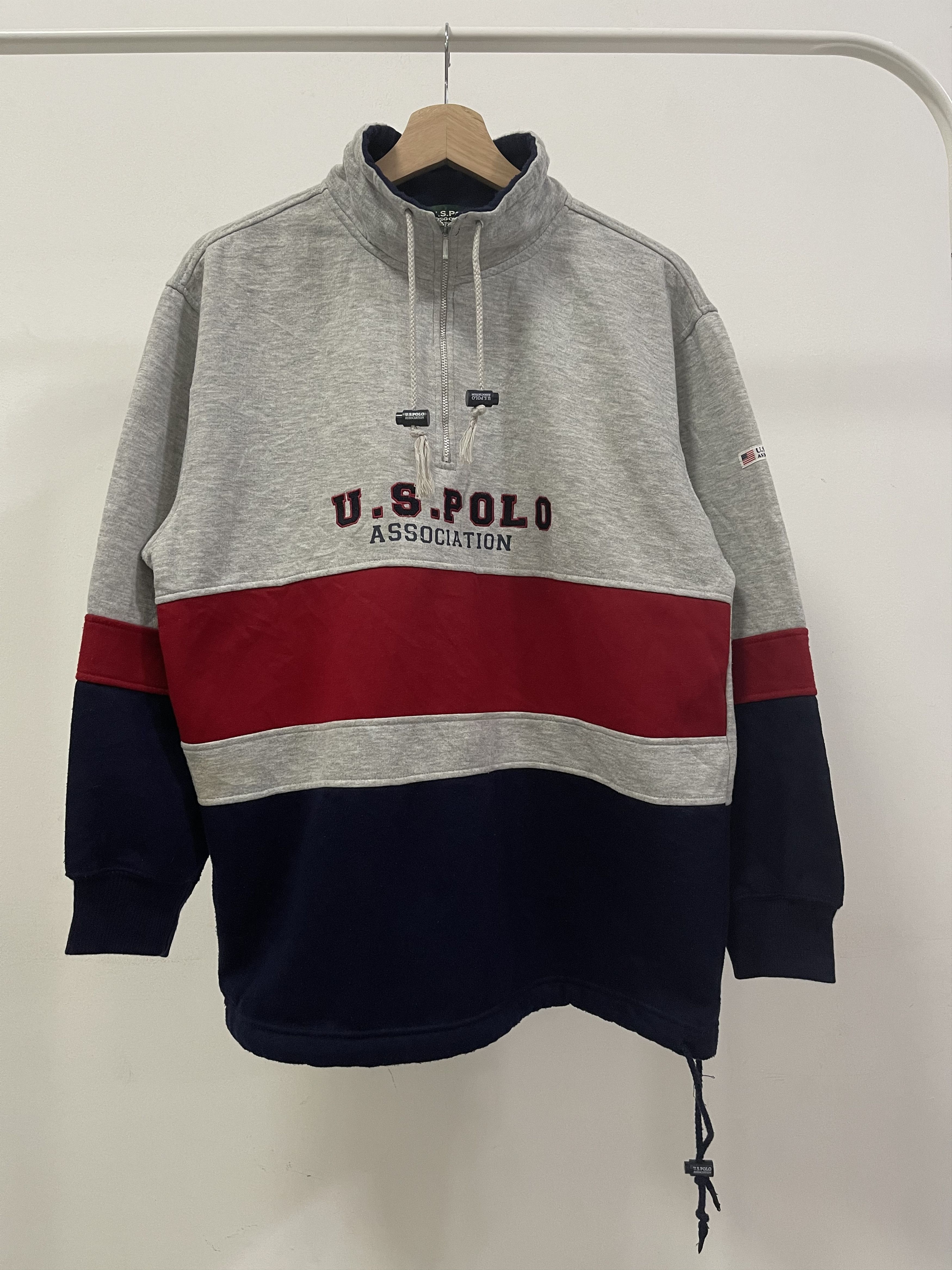 Vintage Us Polo Association Colourblok Turtleneck Sweatshirt