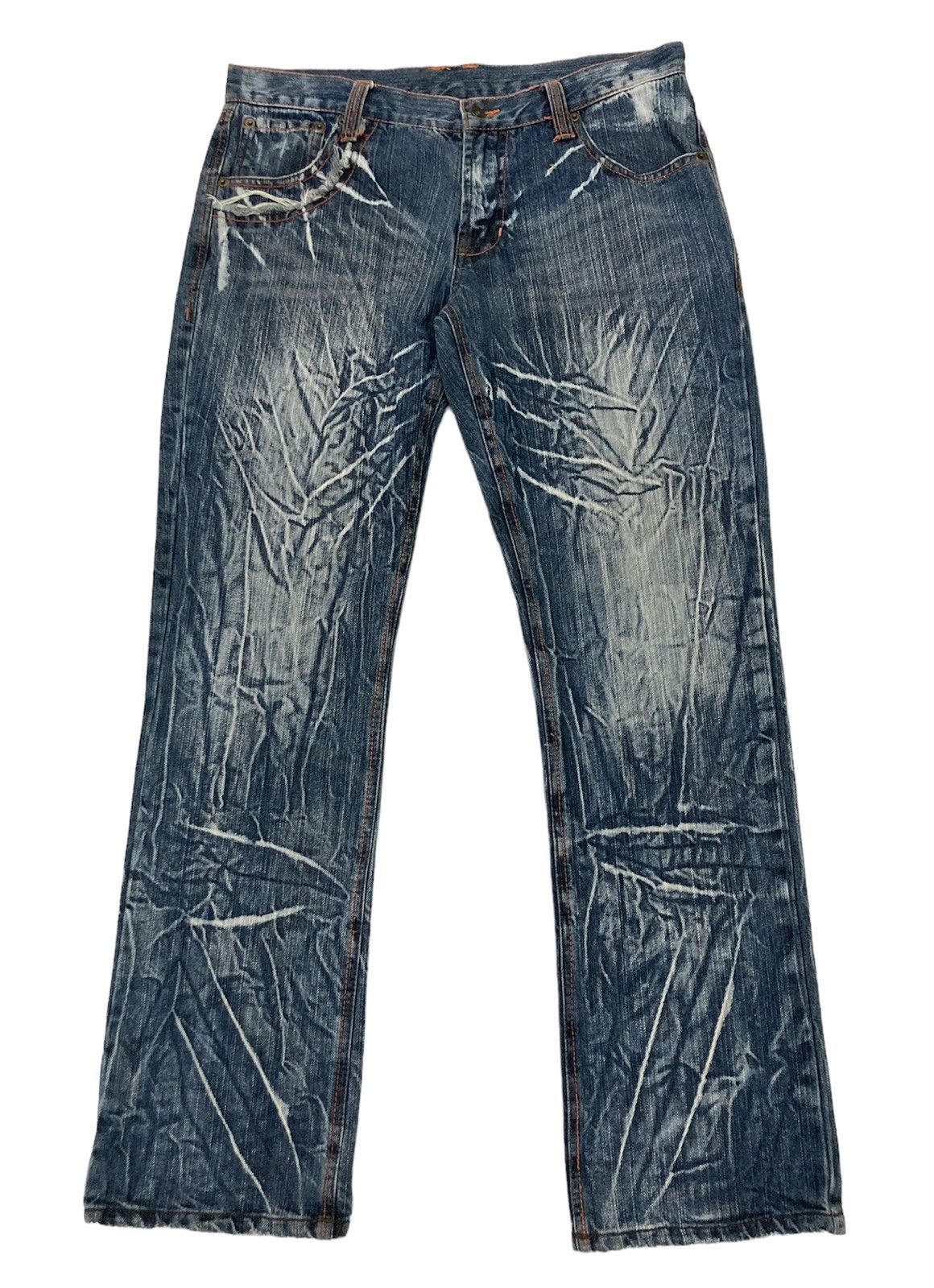 image of Vintage Rusty Flared Denim Pants in Blue, Men's (Size 34)