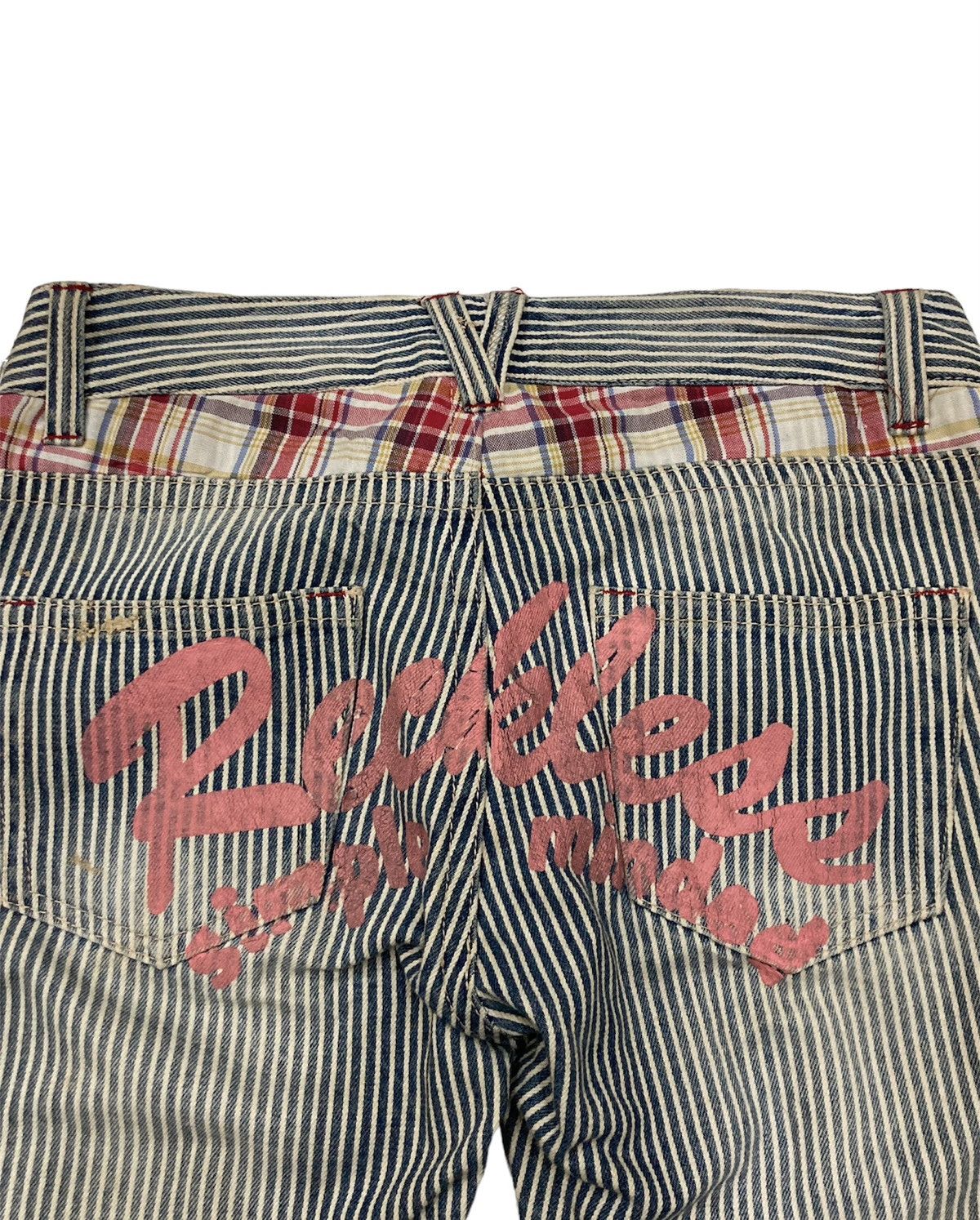 Japanese Brand Hickory Stripe Patched Distressed Denim Size US 30 / EU 46 - 5 Thumbnail