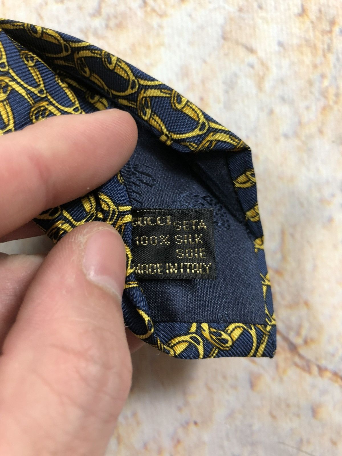 Gucci × Vintage Gucci vintage rare chain silk tie Size ONE SIZE - 6 Thumbnail