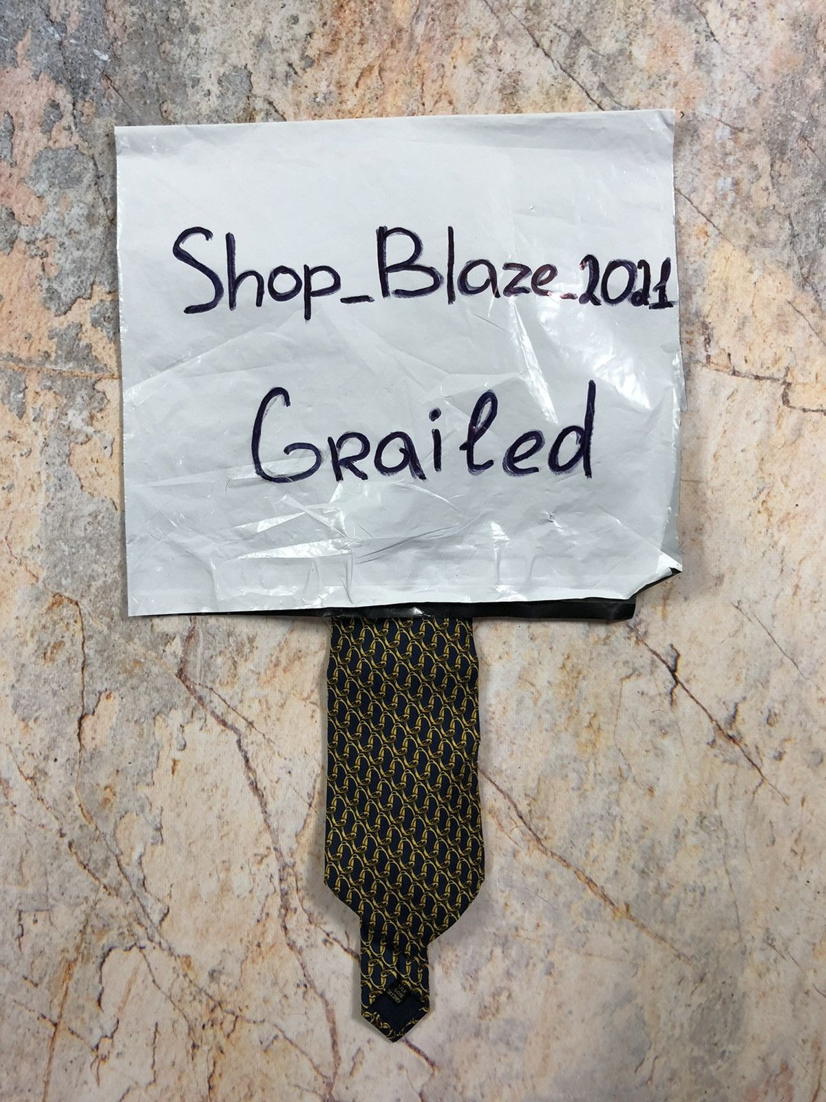 Gucci × Vintage Gucci vintage rare chain silk tie Size ONE SIZE - 5 Thumbnail
