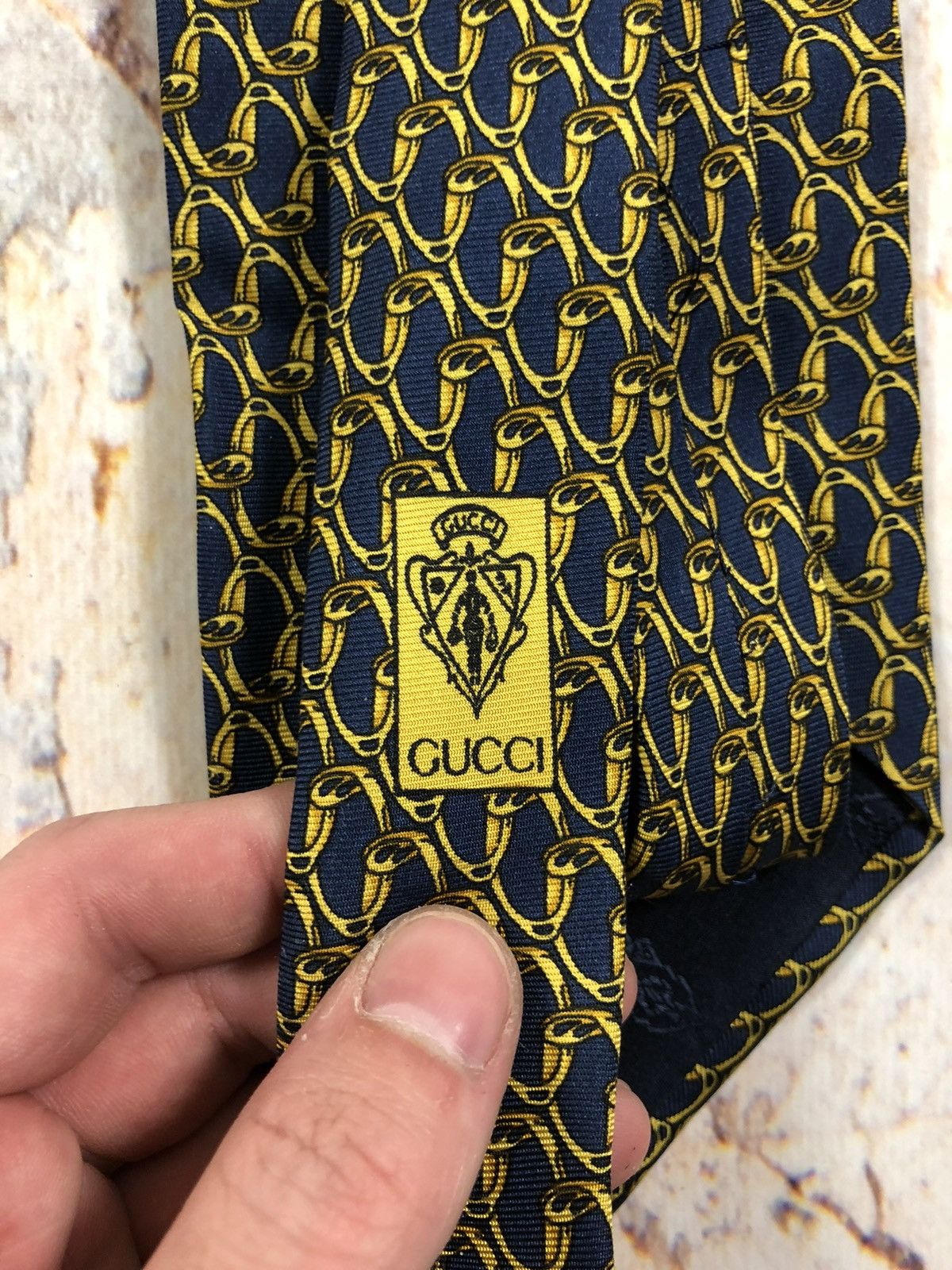 Gucci × Vintage Gucci vintage rare chain silk tie Size ONE SIZE - 3 Thumbnail