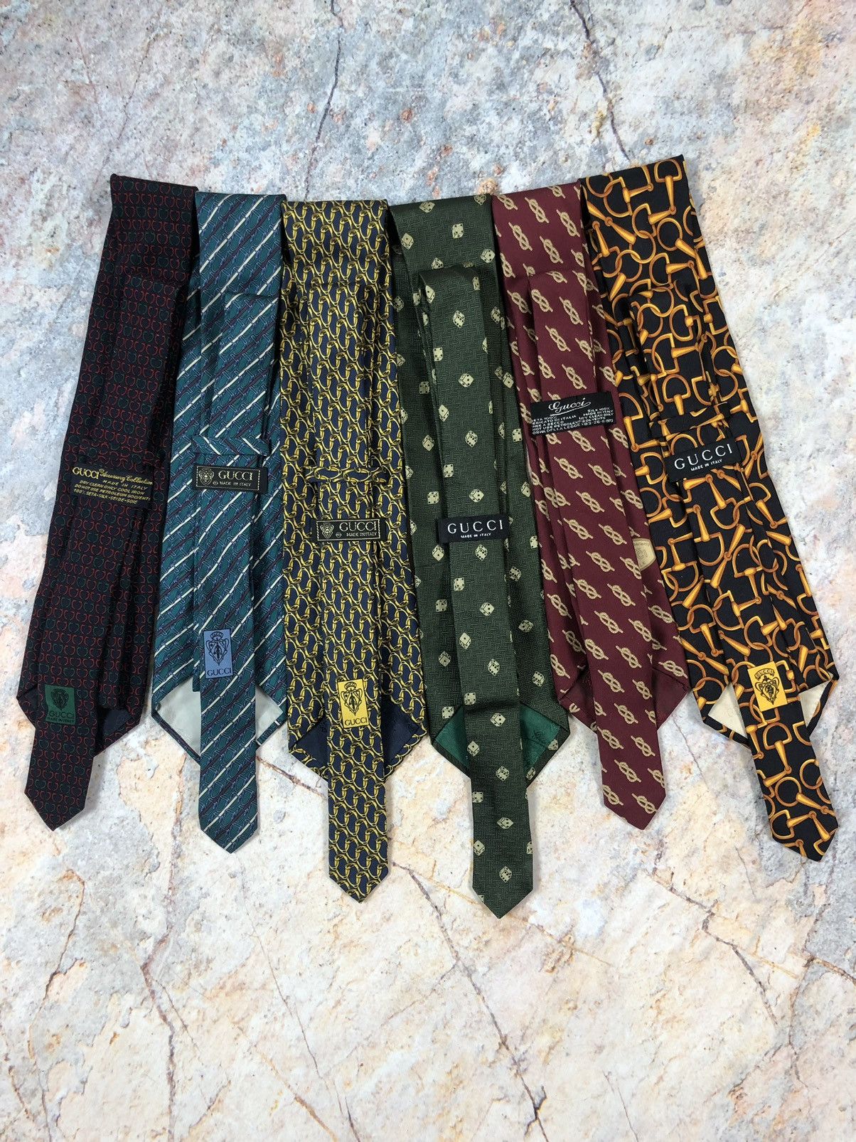 Gucci × Vintage Gucci vintage rare chain silk tie Size ONE SIZE - 7 Thumbnail