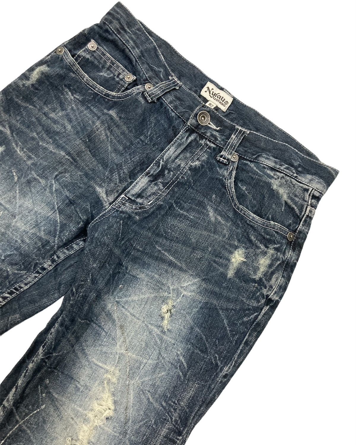 If Six Was Nine Rare Nylaus Distressed Rusty Flare Denim Size US 30 / EU 46 - 4 Thumbnail