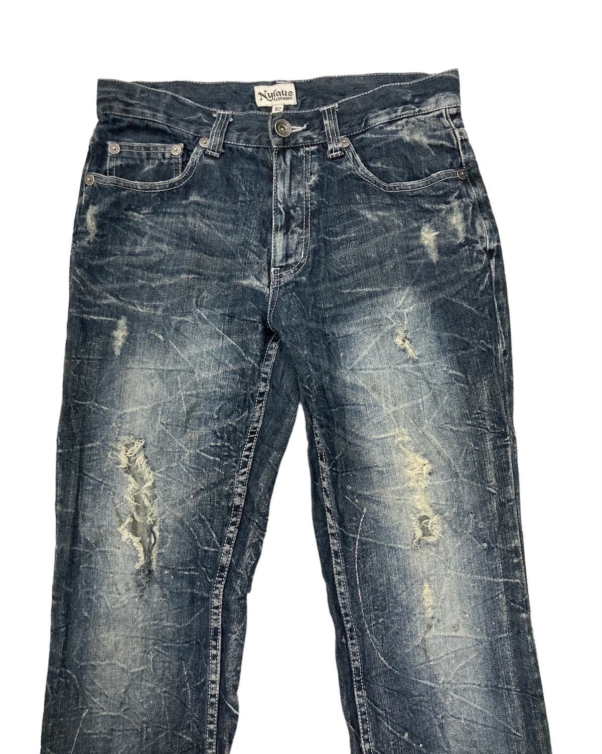If Six Was Nine Rare Nylaus Distressed Rusty Flare Denim Size US 30 / EU 46 - 2 Thumbnail