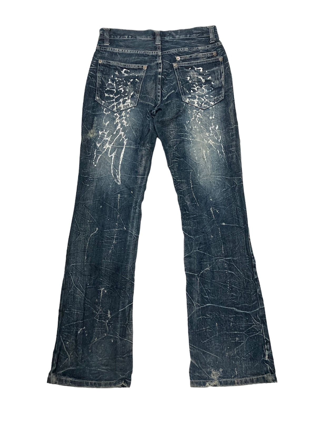 If Six Was Nine Rare Nylaus Distressed Rusty Flare Denim Size US 30 / EU 46 - 5 Thumbnail