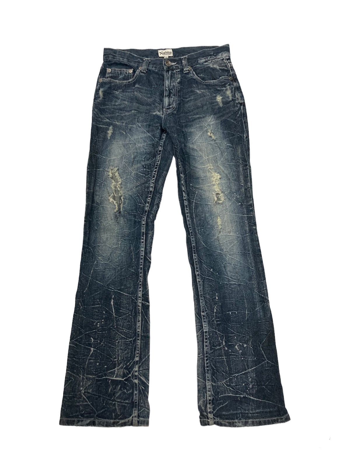 If Six Was Nine Rare Nylaus Distressed Rusty Flare Denim Size US 30 / EU 46 - 1 Thumbnail