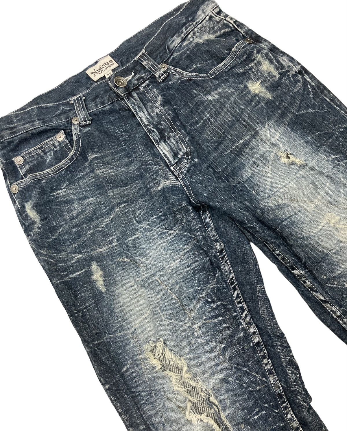 If Six Was Nine Rare Nylaus Distressed Rusty Flare Denim Size US 30 / EU 46 - 3 Thumbnail
