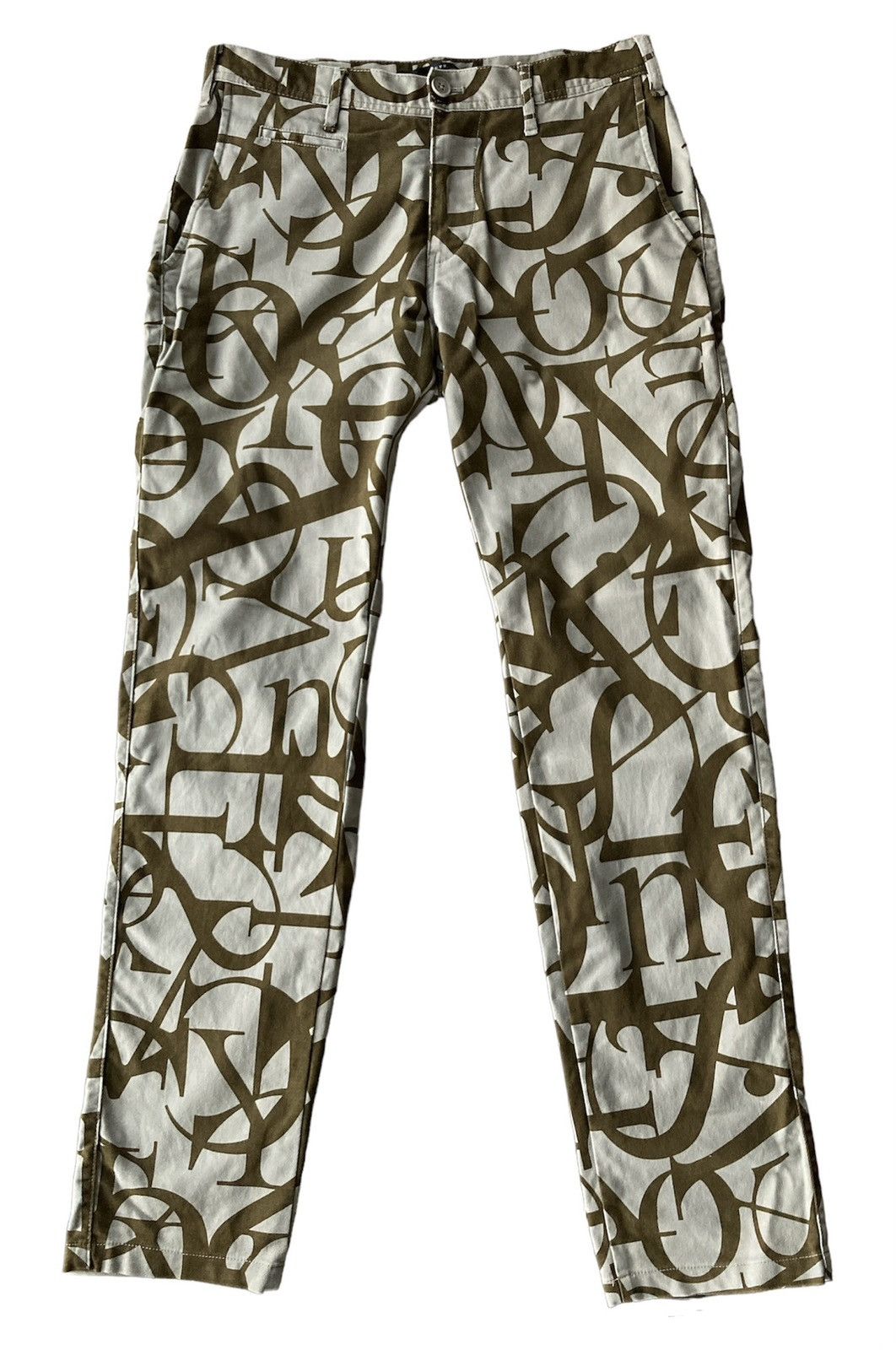 image of Avant Garde Yevs Fullprint Avantgarde Casual Pants in Brown, Men's (Size 32)