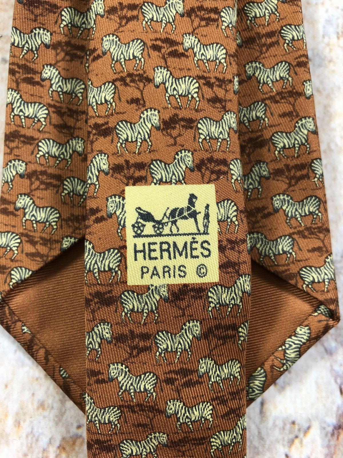 Hermes Hermes silk tie animal zebra Size ONE SIZE - 5 Thumbnail