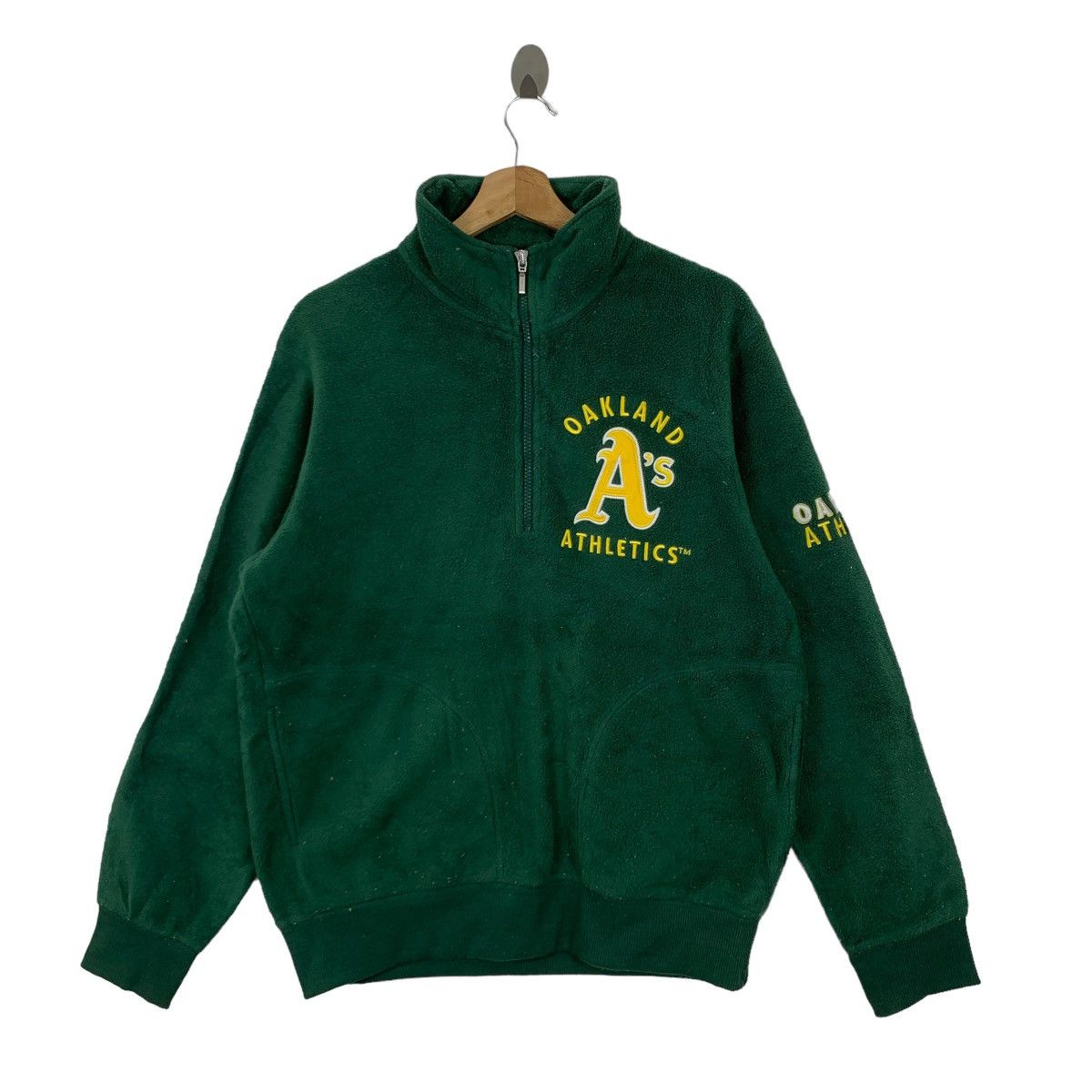 MLB × Vintage Vintage Oakland Athletic Half Zip Fleece Sweater Size US XL / EU 56 / 4 - 1 Thumbnail