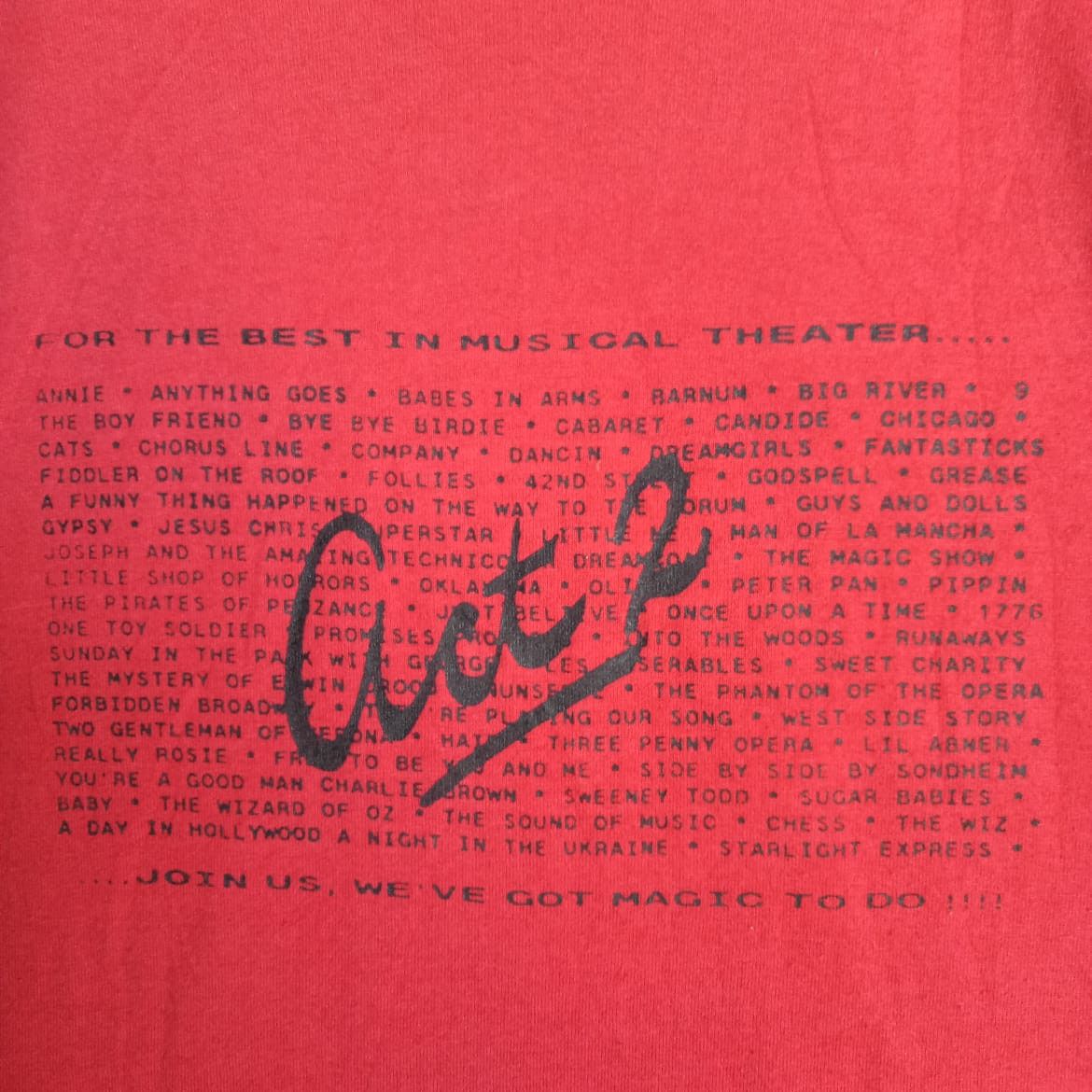 Vintage 💥VINTAGE musical film / a lot of movie act 2 tee shirt Size US M / EU 48-50 / 2 - 3 Thumbnail