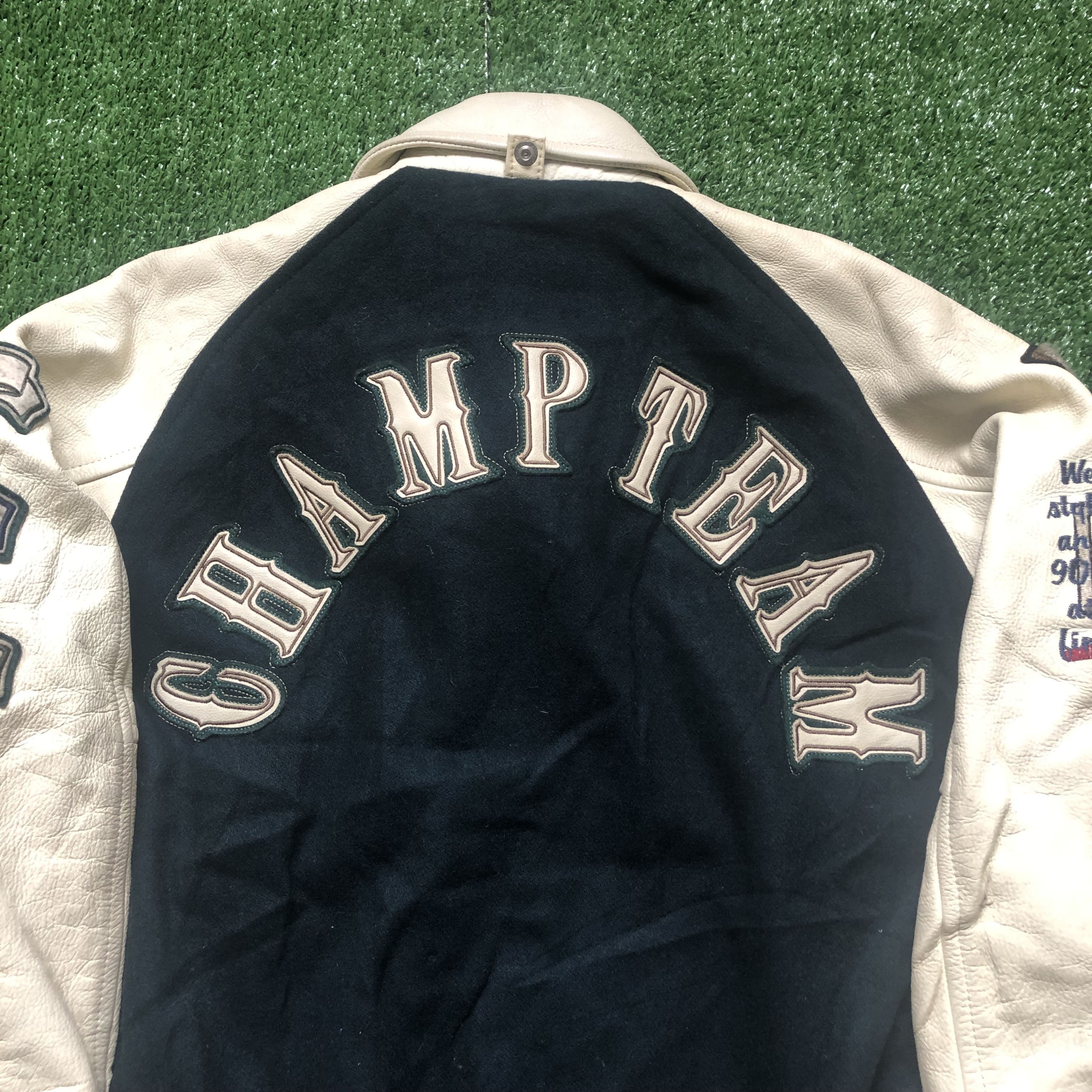 Vintage Vintage Ixi:z Baseball Hybrid Leather Varsity Jacket Size US L / EU 52-54 / 3 - 8 Thumbnail