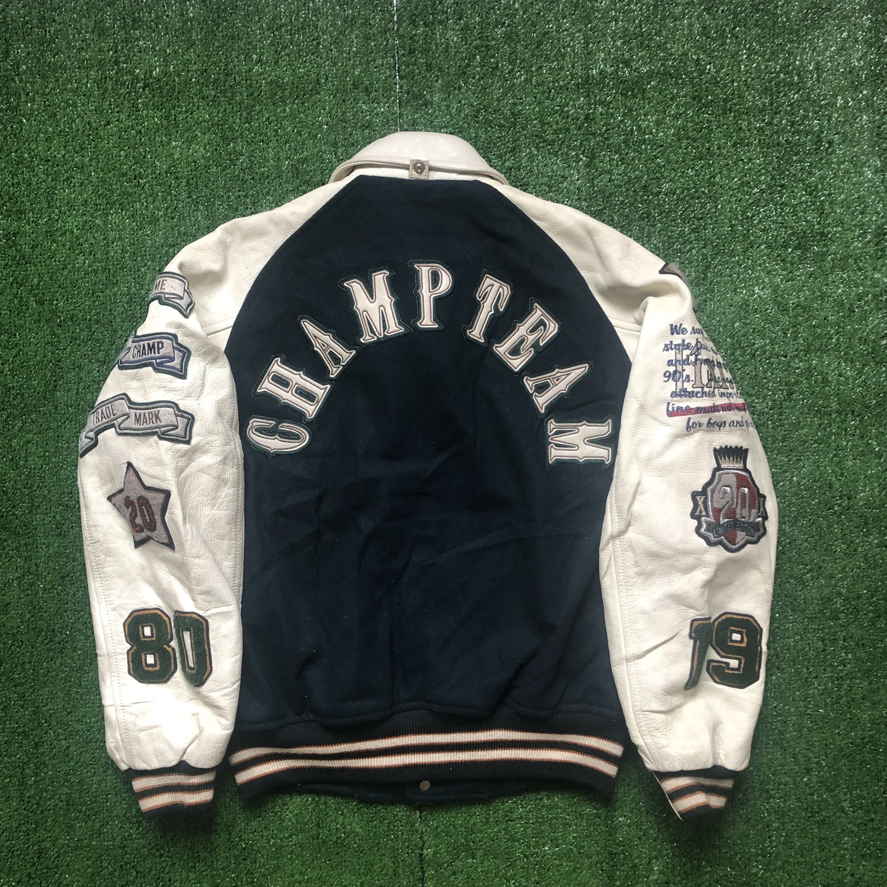 Vintage Vintage Ixi:z Baseball Hybrid Leather Varsity Jacket Size US L / EU 52-54 / 3 - 13 Thumbnail