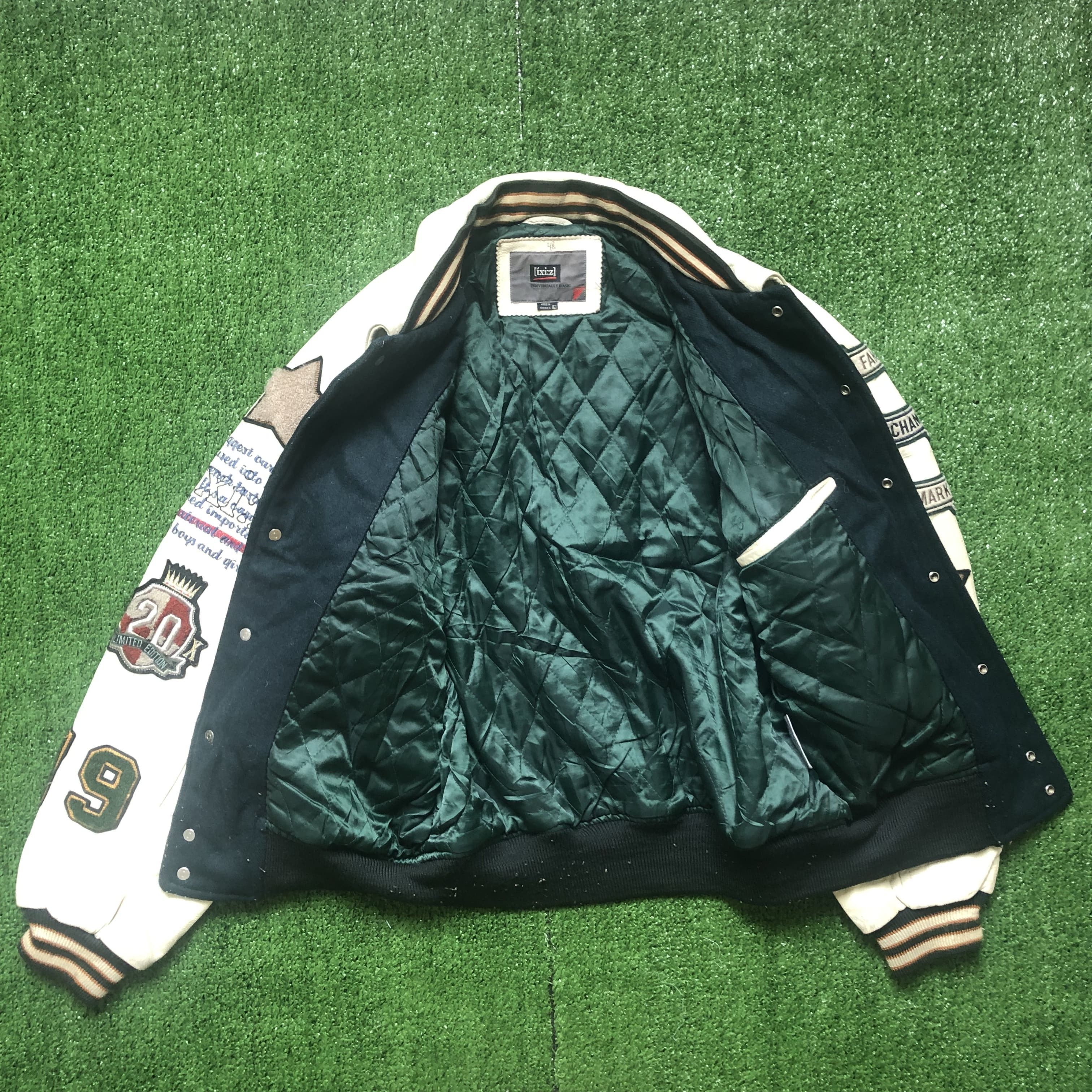 Vintage Vintage Ixi:z Baseball Hybrid Leather Varsity Jacket Size US L / EU 52-54 / 3 - 6 Thumbnail