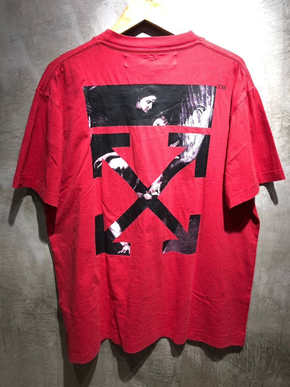 image of Off White Off-White Ss21 Caravaggio Arrows Tee in Red, Men's (Size XL)