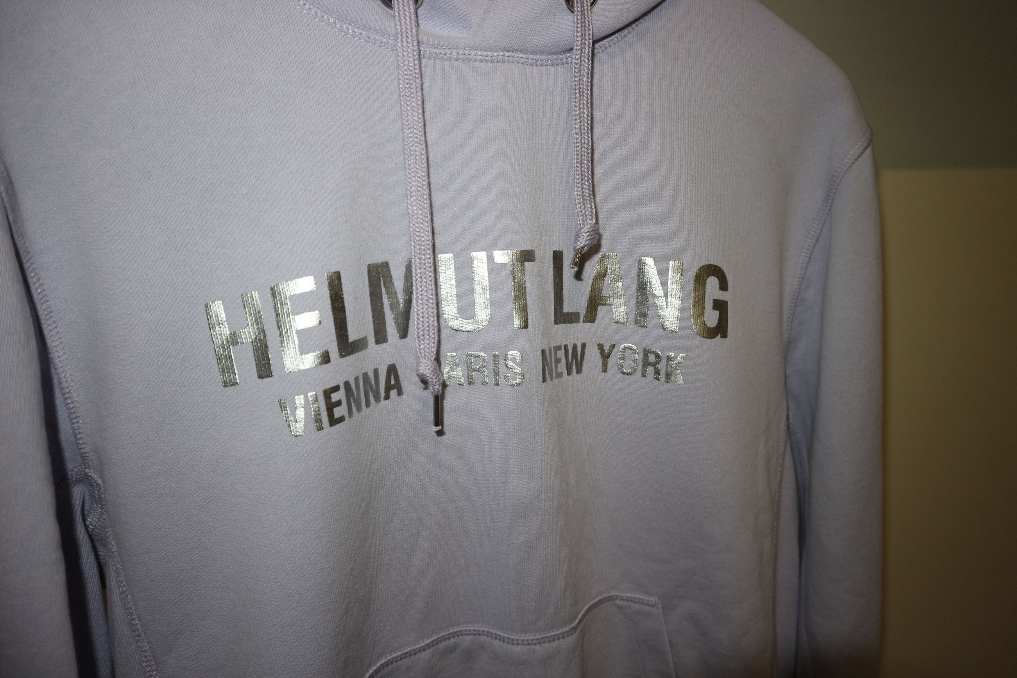 Helmut Lang metallic logo print hoodie Size US XXS / EU 40 - 2 Thumbnail