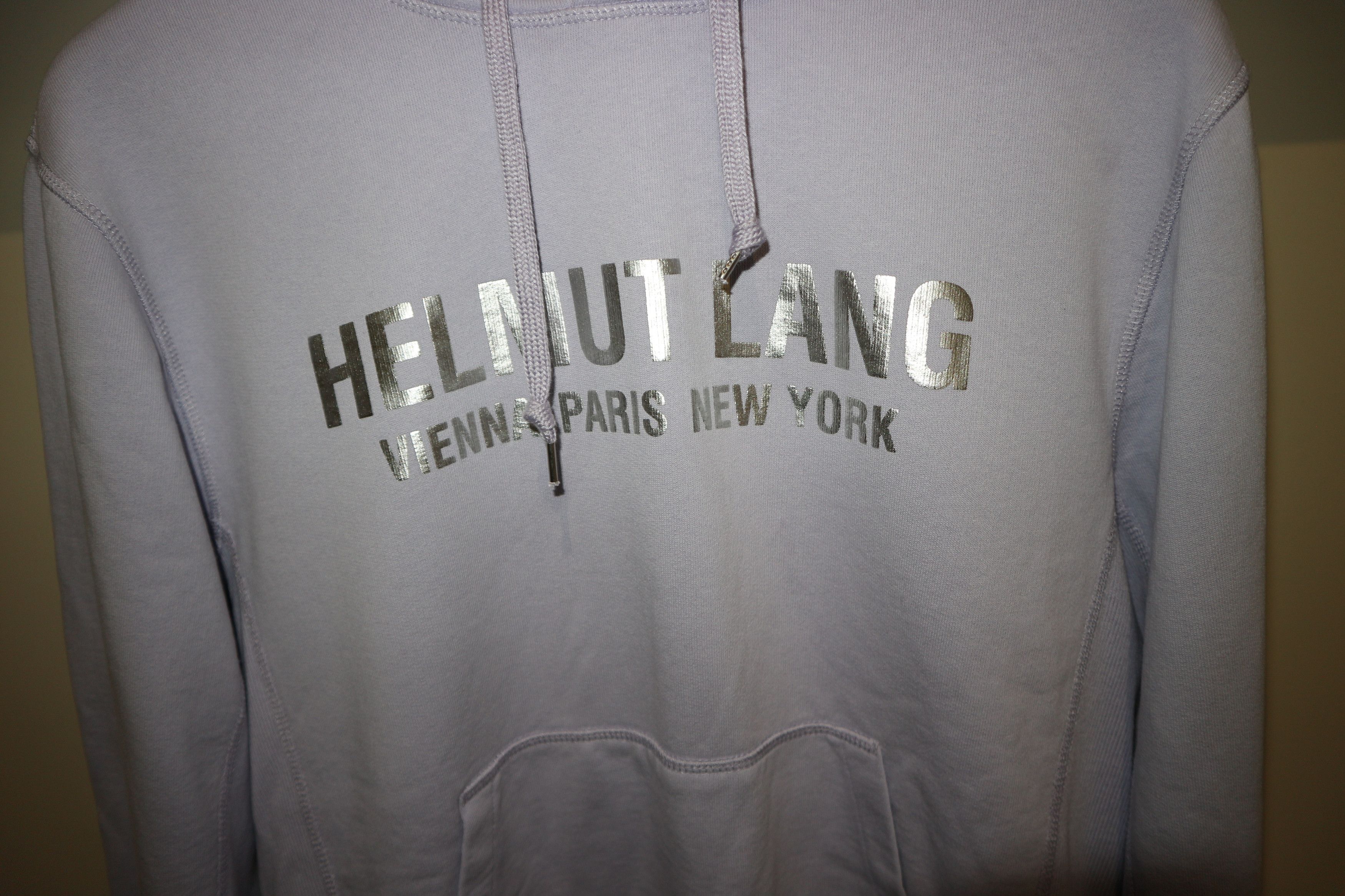 Helmut Lang metallic logo print hoodie Size US XXS / EU 40 - 12 Thumbnail