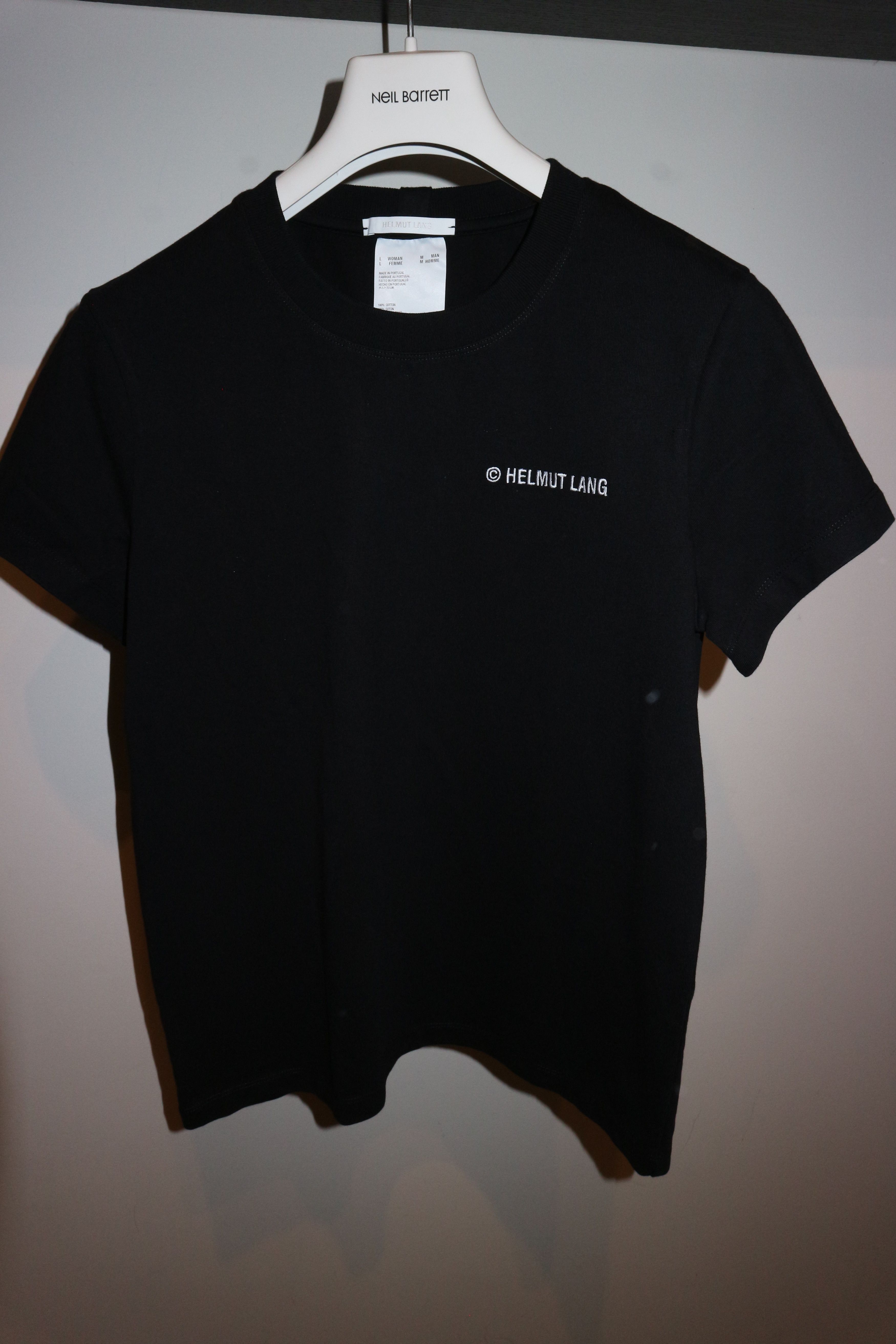 Helmut Lang Embroidered logo tshirt (womens style) Size L / US 10 / IT 46 - 1 Thumbnail