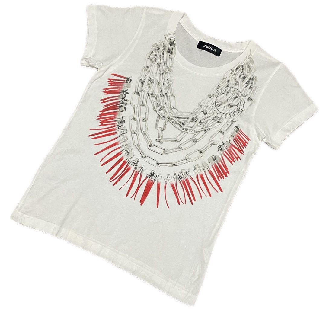 CABANE de ZUCCa Vintage 90s Issey Miyake Iconic Zucca Clinch Chain Tee Size S / US 4 / IT 40 - 3 Thumbnail