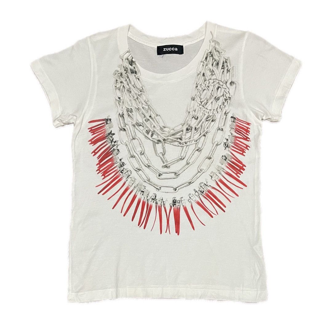 CABANE de ZUCCa Vintage 90s Issey Miyake Iconic Zucca Clinch Chain Tee Size S / US 4 / IT 40 - 2 Thumbnail