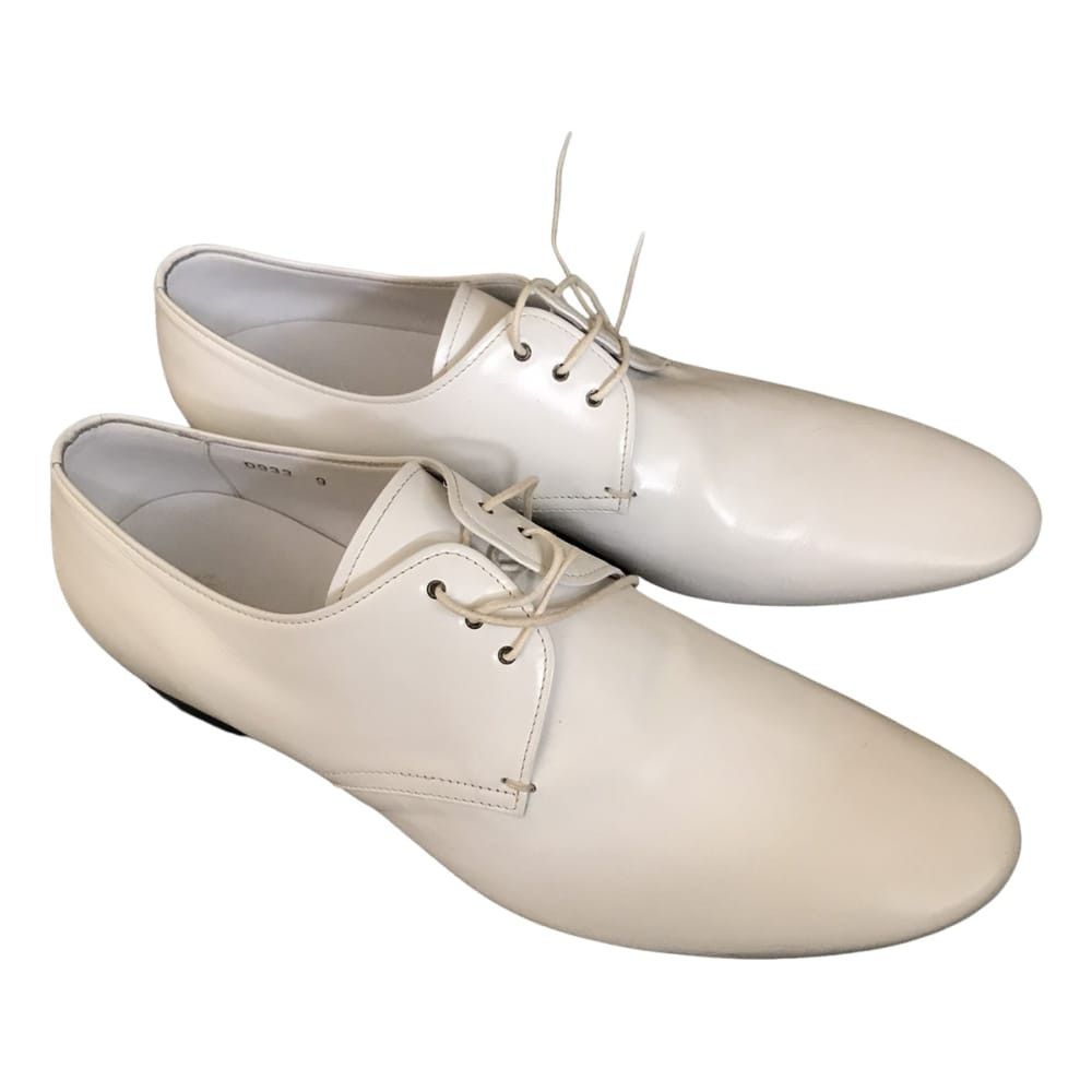 Prada white dancing lace up shoes
