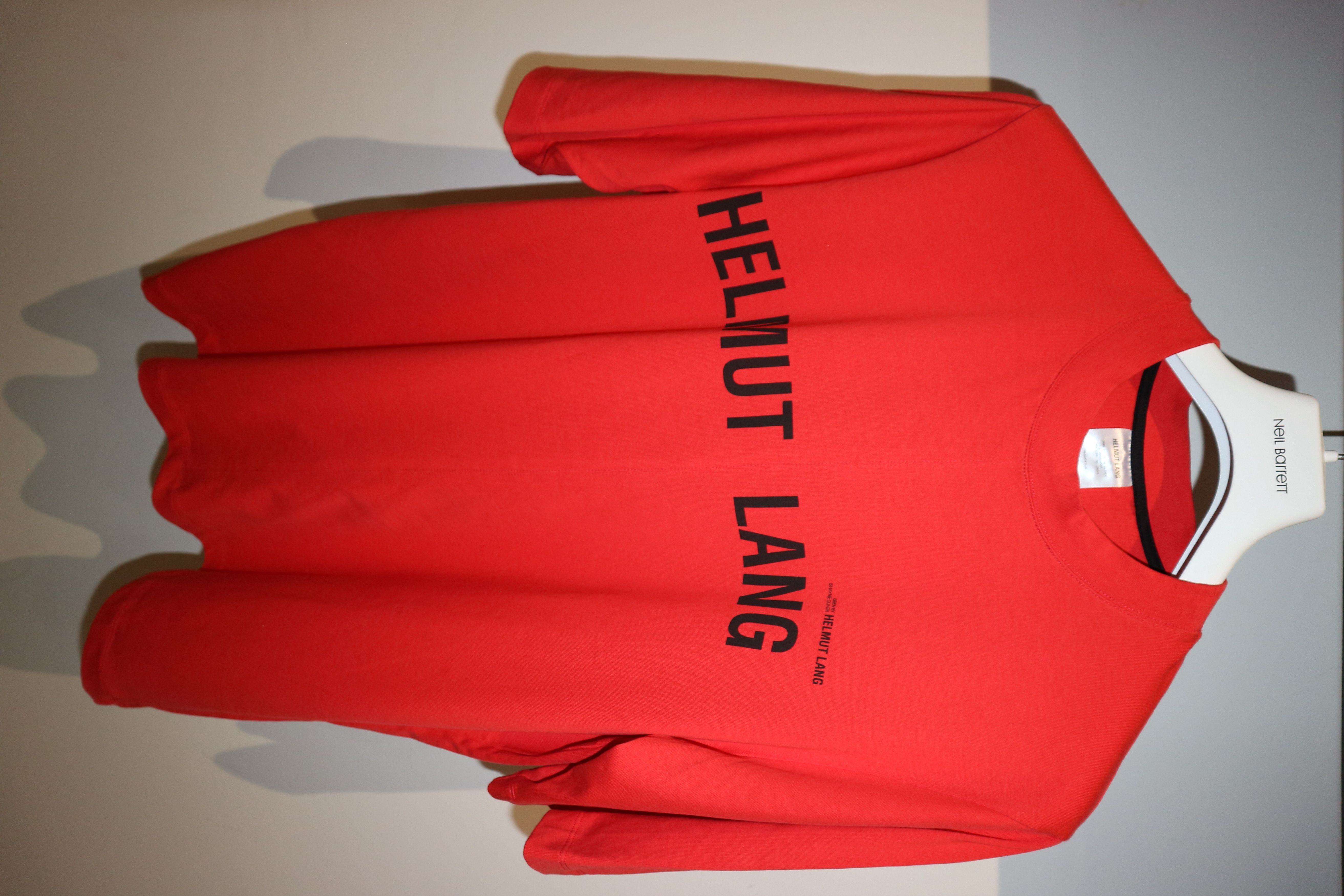 image of Helmut Lang Shayne Oliver Collab T-Shirt in Red, Men's (Size Medium)
