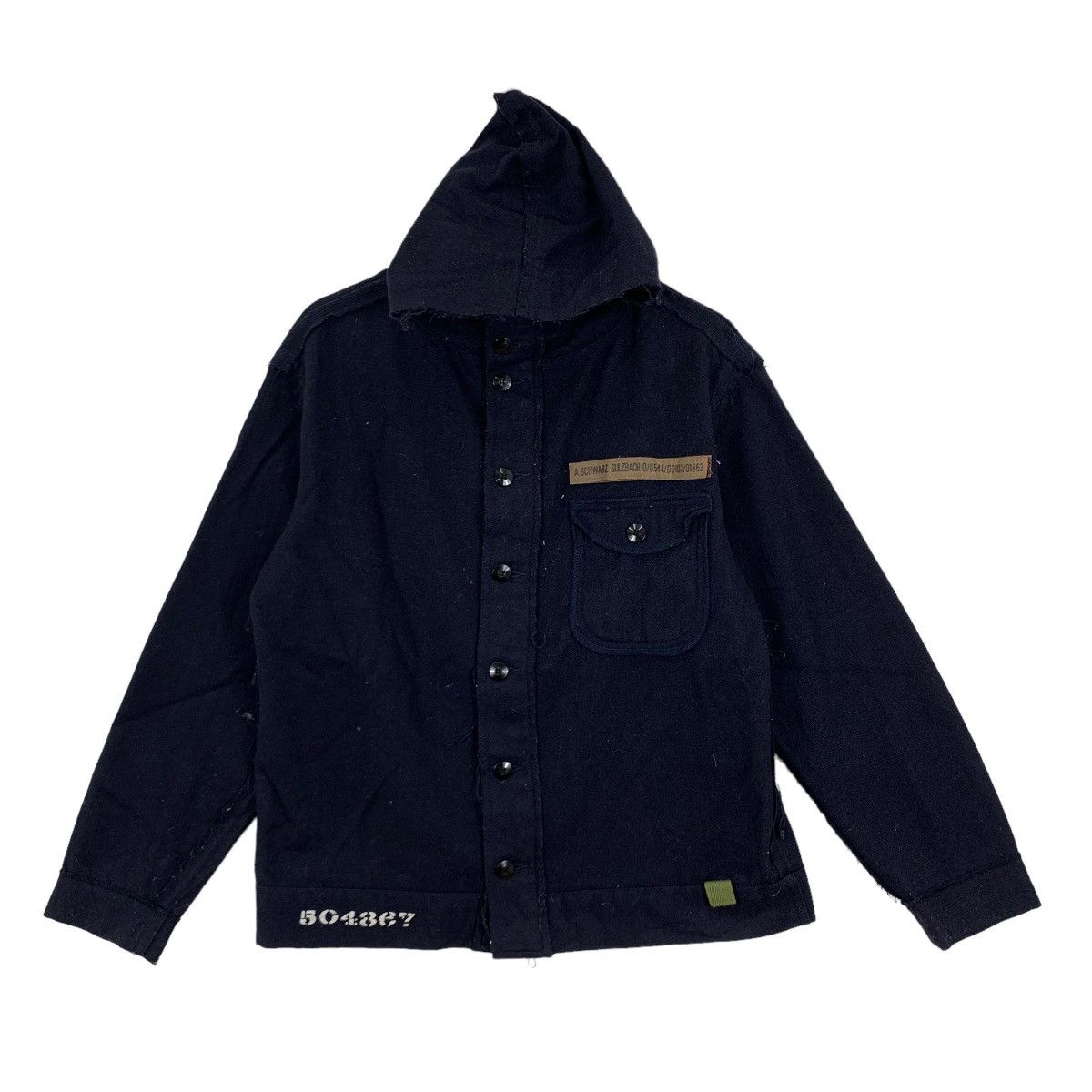 Vintage Up Start Button Hoodie Jacket