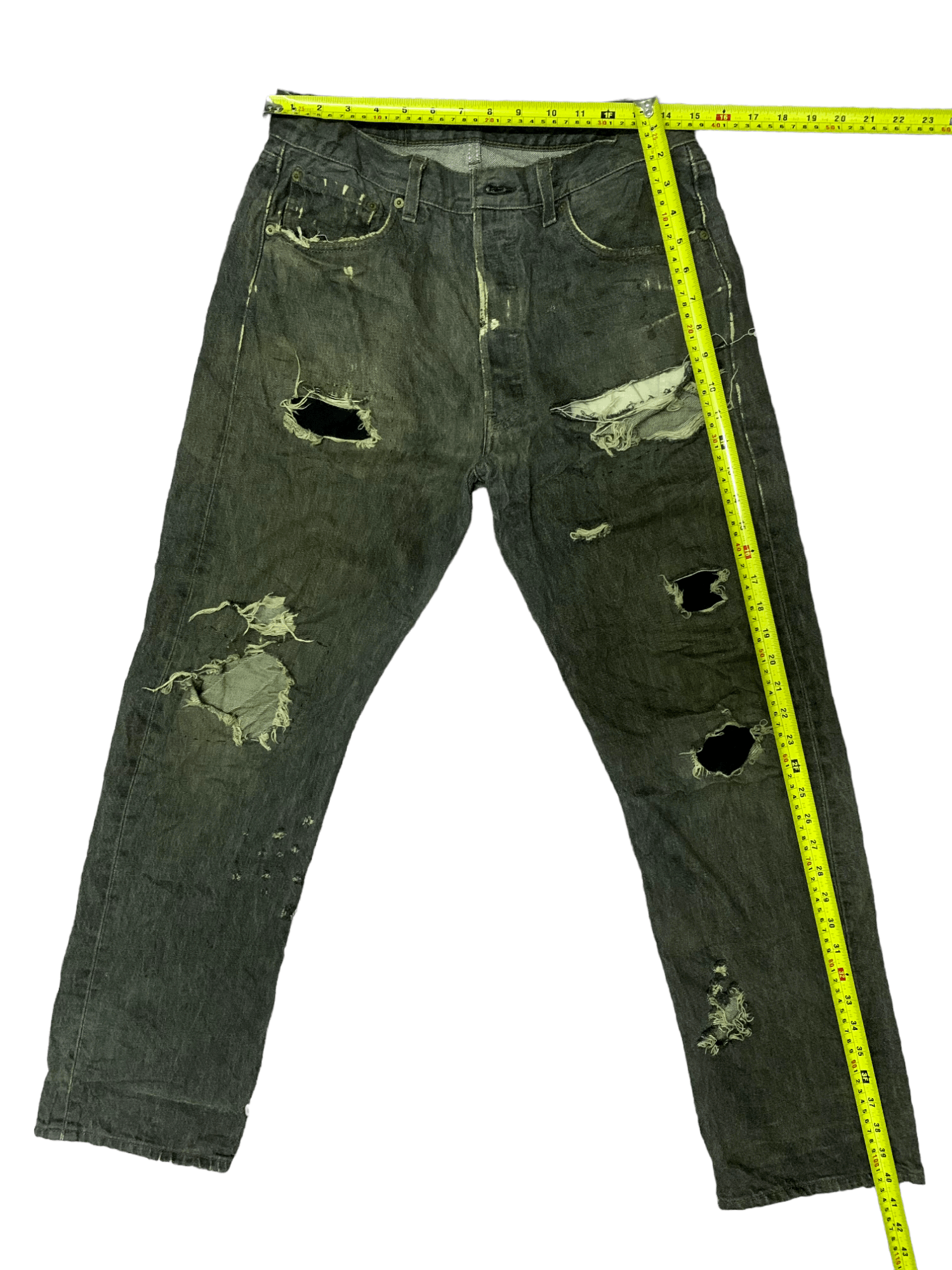 Levi's × Seditionaries Vintage 90s Levis 501 Ripped Distressed Loose Jeans Size US 30 / EU 46 - 13 Thumbnail