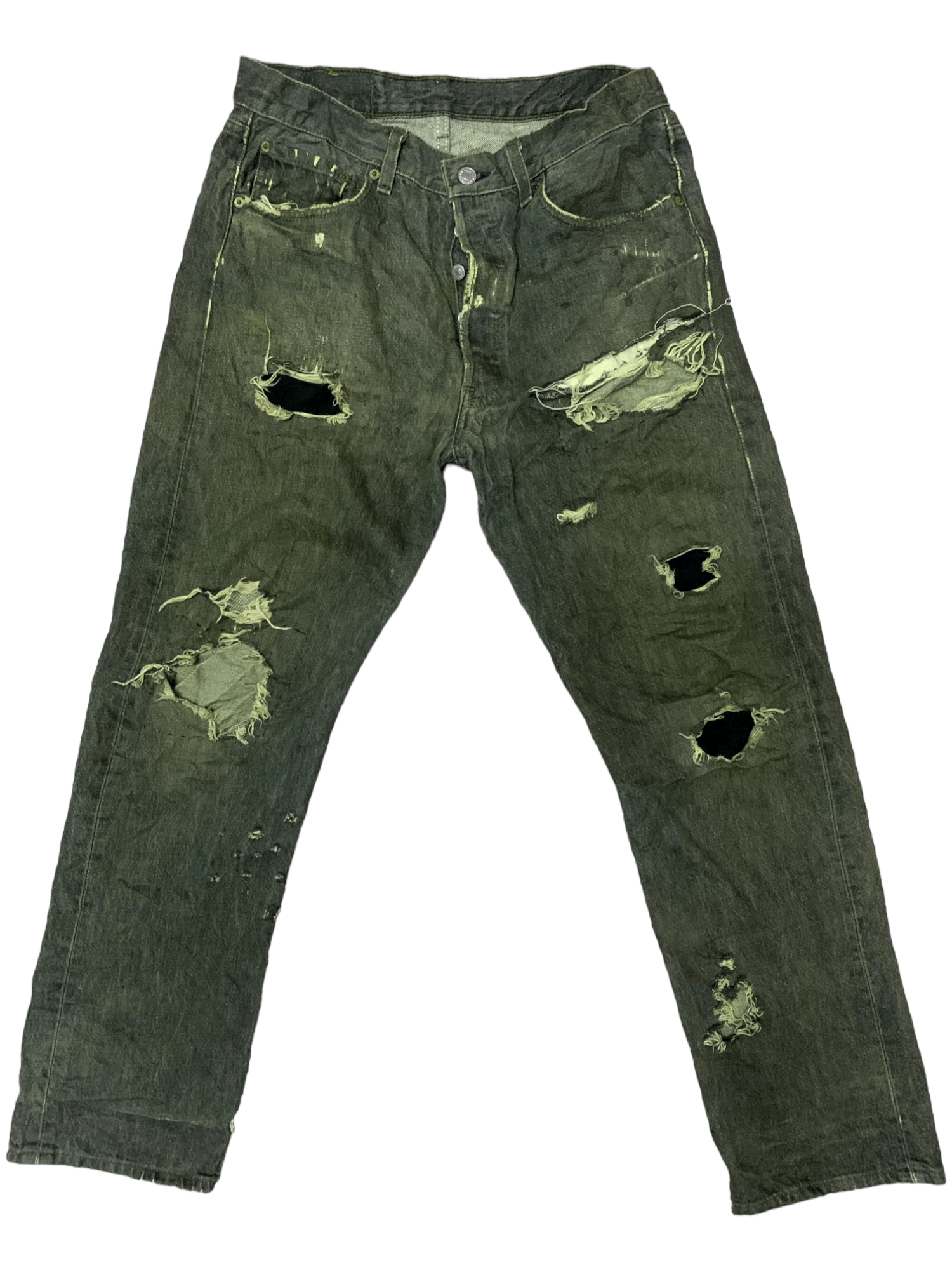 Levi's × Seditionaries Vintage 90s Levis 501 Ripped Distressed Loose Jeans Size US 30 / EU 46 - 1 Thumbnail