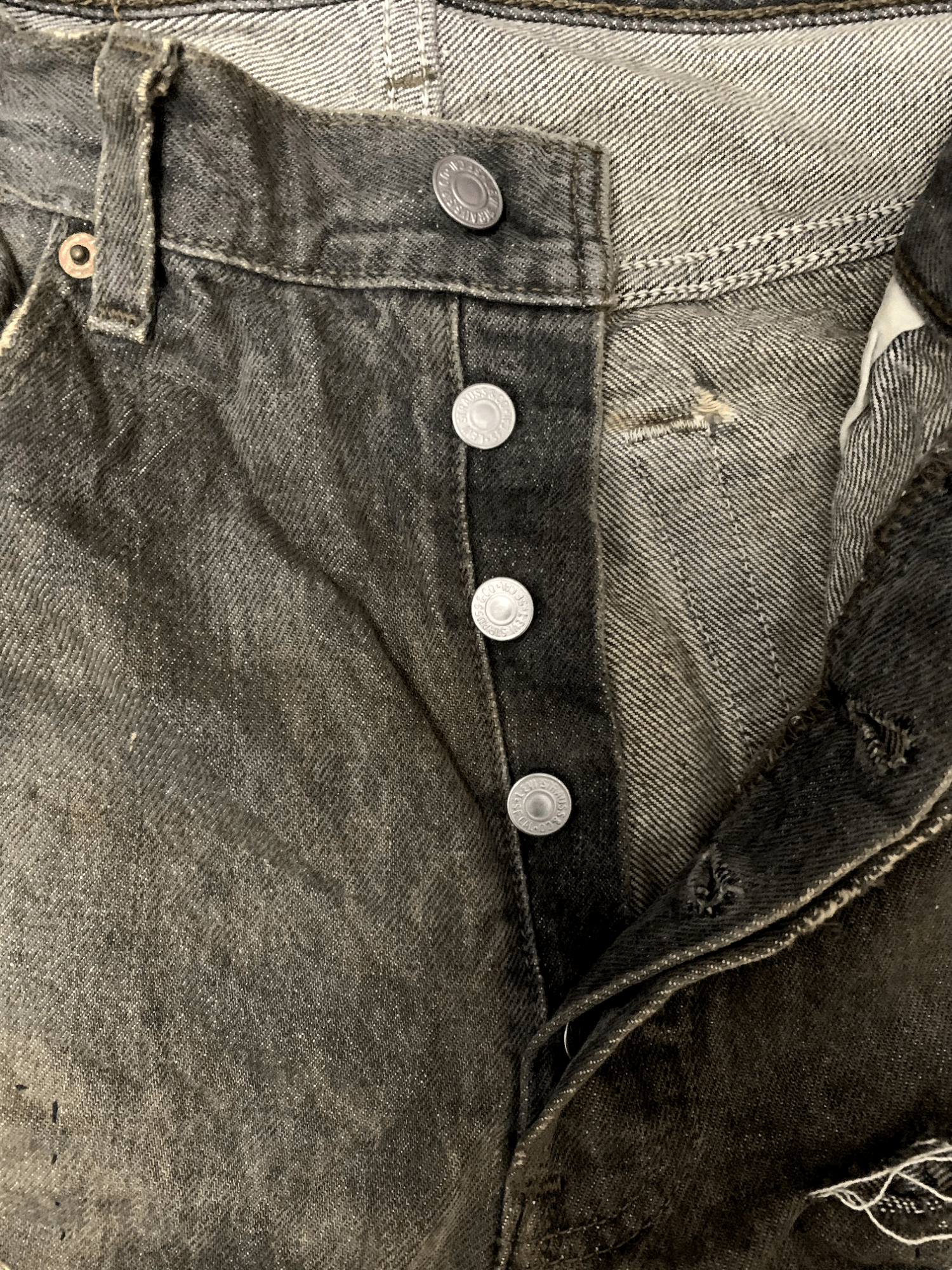 Levi's × Seditionaries Vintage 90s Levis 501 Ripped Distressed Loose Jeans Size US 30 / EU 46 - 4 Thumbnail