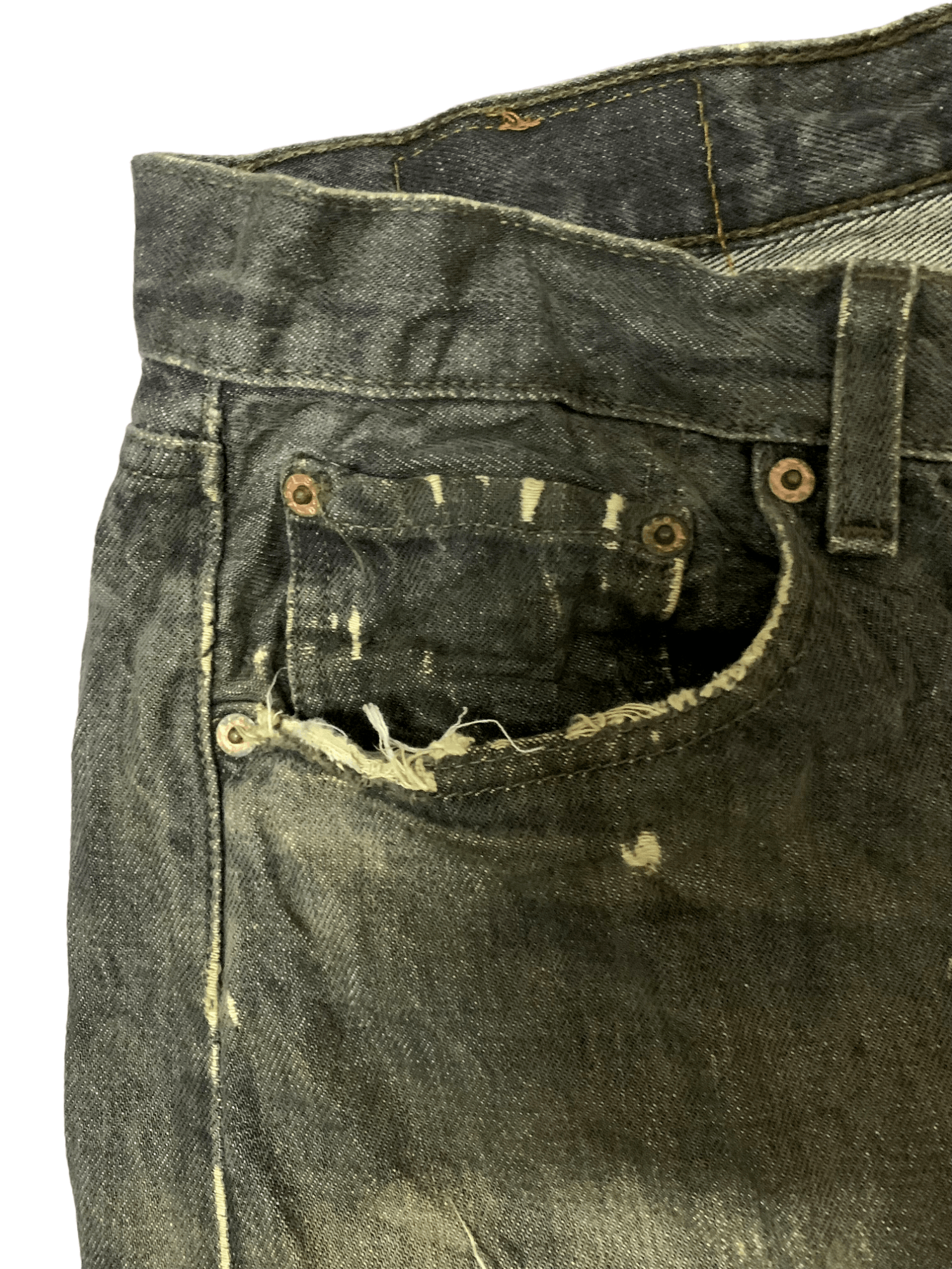 Levi's × Seditionaries Vintage 90s Levis 501 Ripped Distressed Loose Jeans Size US 30 / EU 46 - 3 Thumbnail