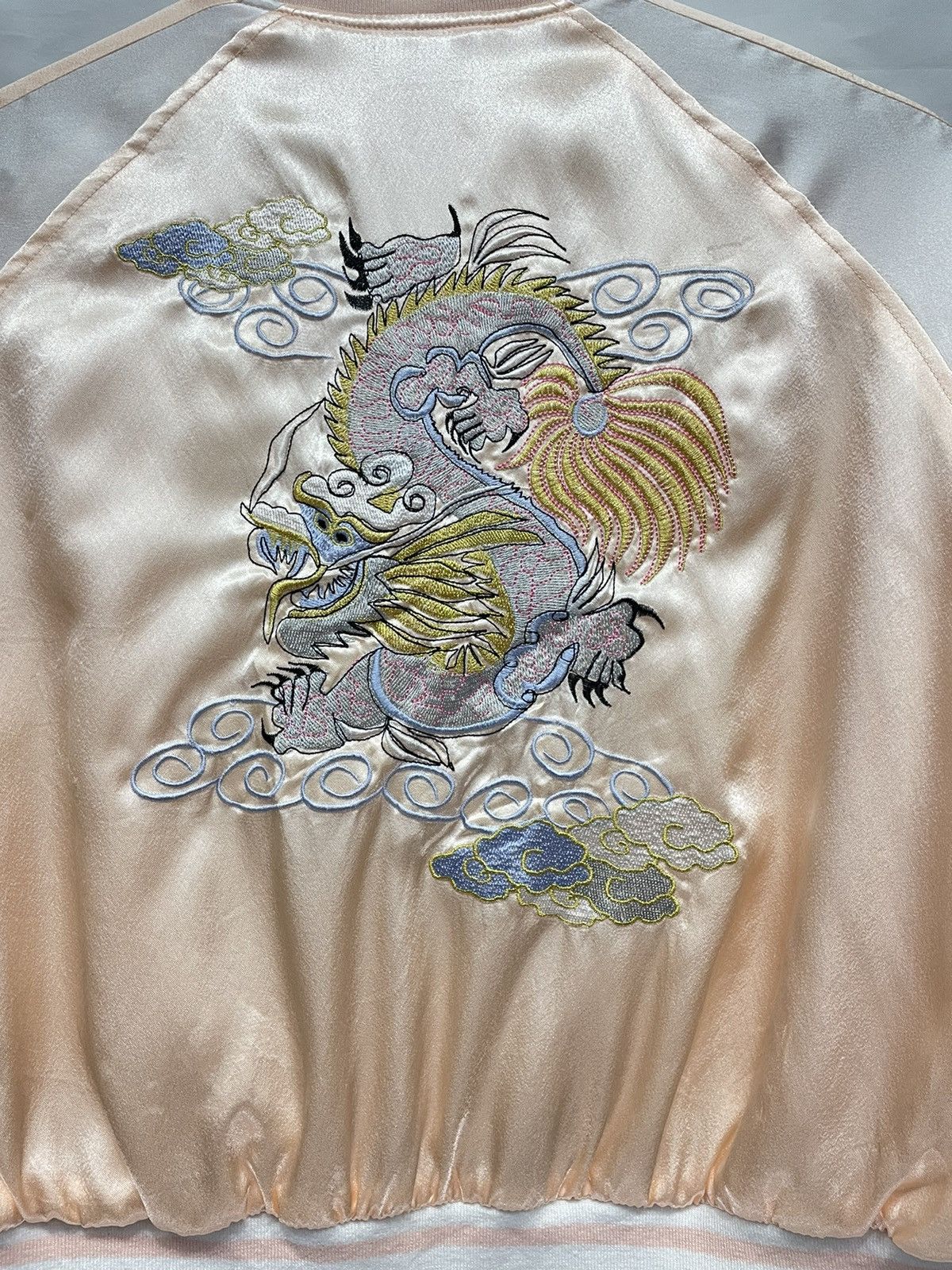 Japanese Brand WEGO Japan Sukajan Dragon Embroidery Tattoo Crop Jacket Size US M / EU 48-50 / 2 - 2 Thumbnail