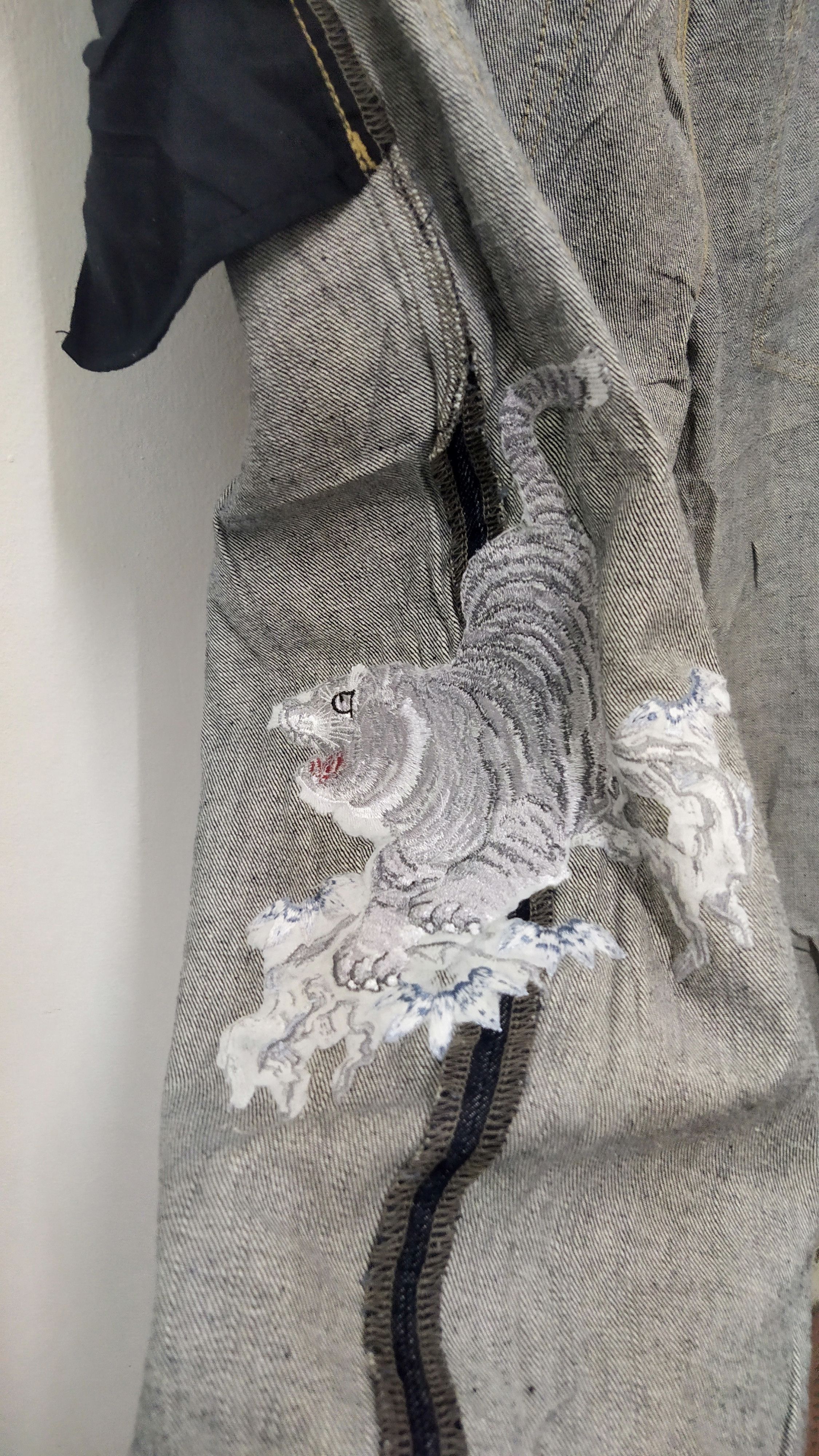 Jean Shop Vintage Japanese Dragon Embroidery Denim Size US 38 / EU 54 - 7 Thumbnail