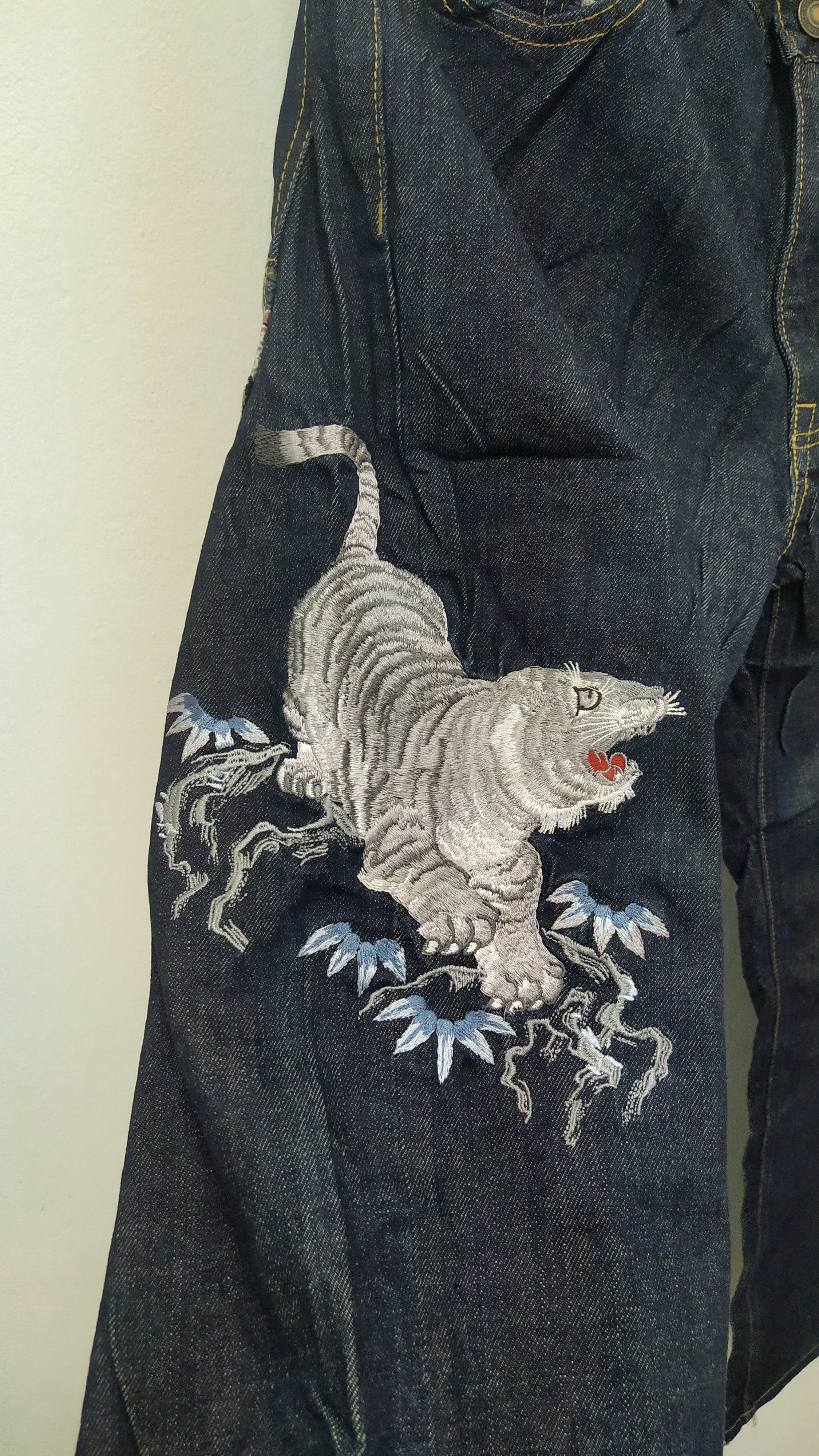 Jean Shop Vintage Japanese Dragon Embroidery Denim Size US 38 / EU 54 - 4 Thumbnail
