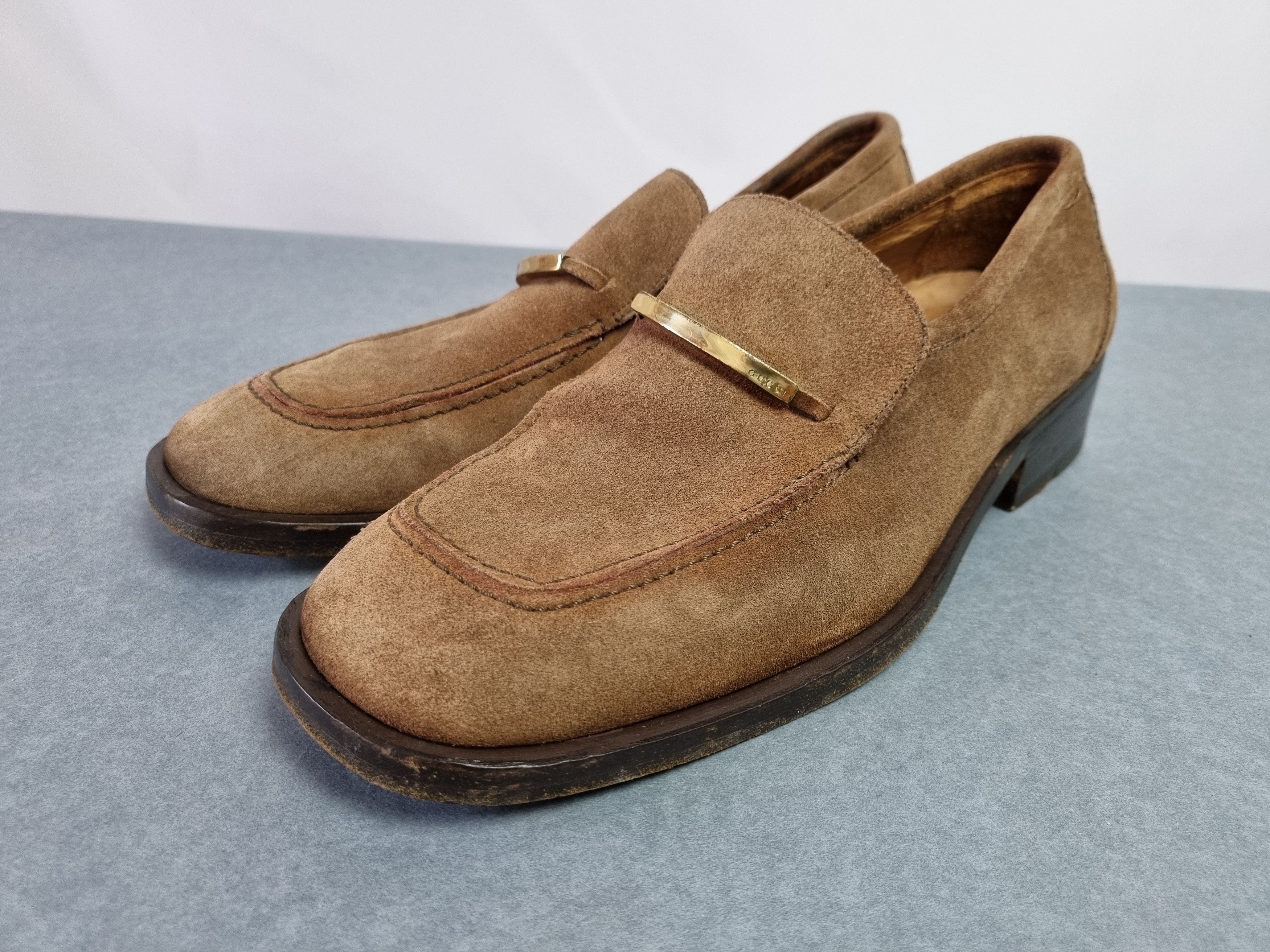 Gucci 90s Gucci Suede Formal Shoes Horse Belt TOM FORD Era Size US 10 / EU 43 - 1 Thumbnail