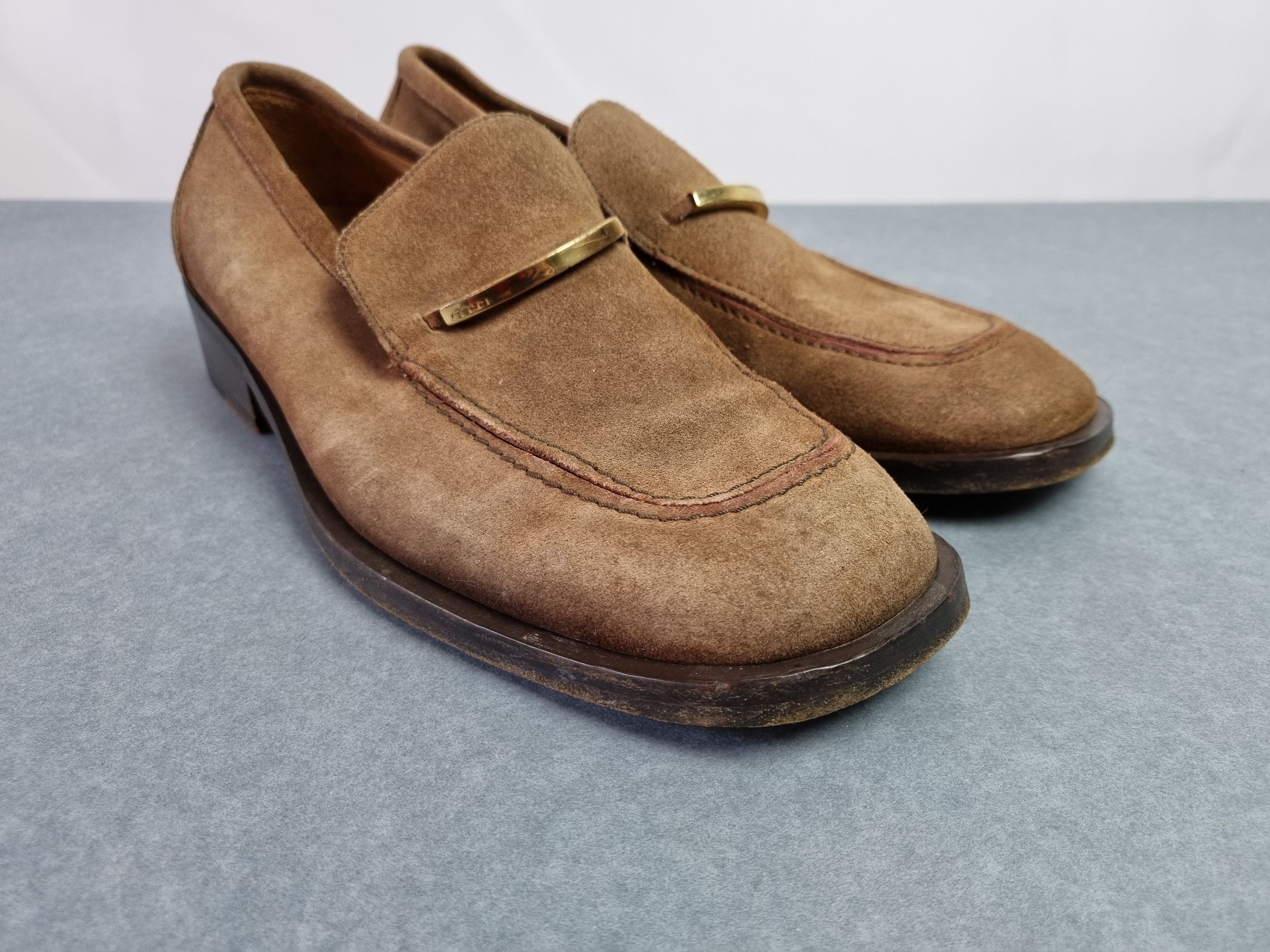 Gucci 90s Gucci Suede Formal Shoes Horse Belt TOM FORD Era Size US 10 / EU 43 - 3 Thumbnail
