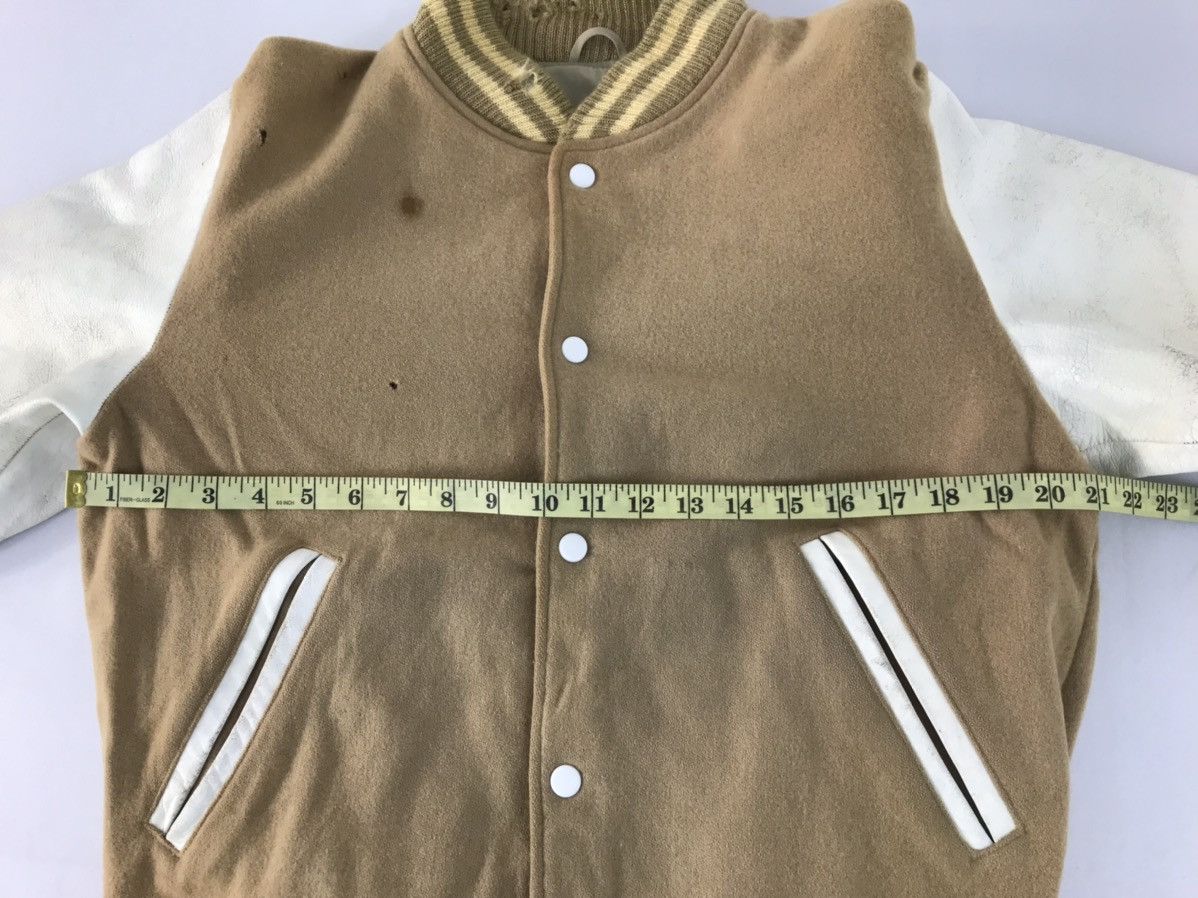 Japanese Brand AX Simple Varsity Jacket Quilted Snap Button Leather Sleeve Size US M / EU 48-50 / 2 - 9 Thumbnail