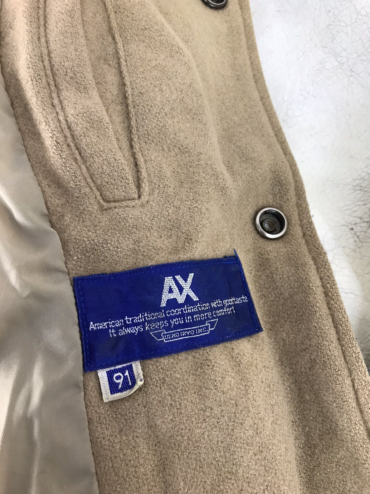 Japanese Brand AX Simple Varsity Jacket Quilted Snap Button Leather Sleeve Size US M / EU 48-50 / 2 - 6 Thumbnail