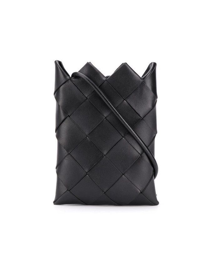 Bottega Veneta BOTTEGA VENETA BLACK INTRECCIATO NIGHT POUCH Size ONE SIZE - 6 Thumbnail
