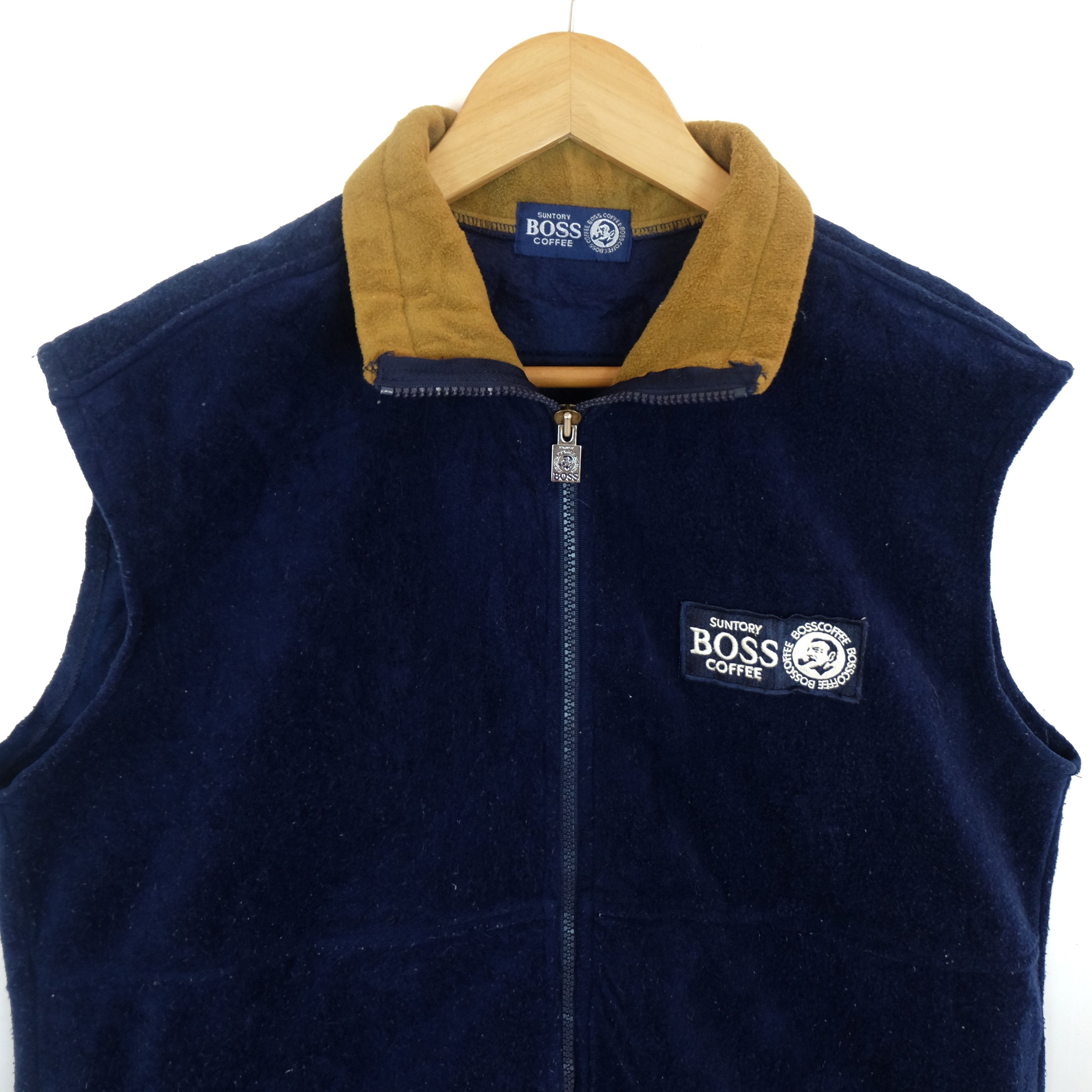 Japanese Brand Vintage SUNTORY BOSS COFFEE Fleece Vest Size US L / EU 52-54 / 3 - 3 Thumbnail
