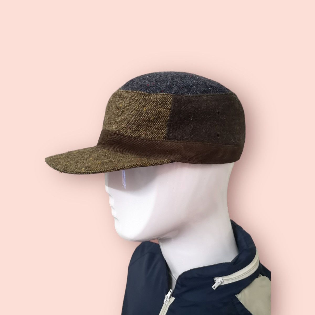 image of Magee Ireland x Wool Overs Vintage Top Valu X Magee Army/military Wool Tweed Patrol Hat, Men's